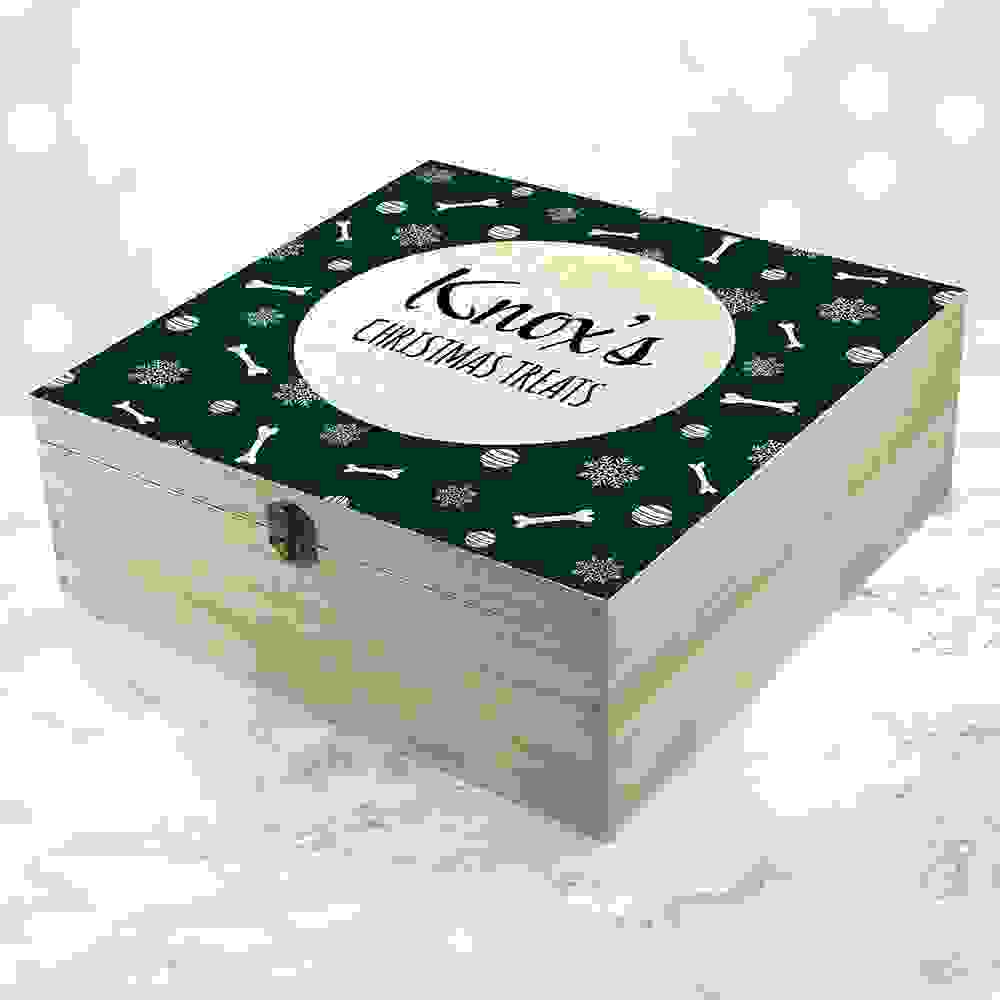 Personalised Dog Treats Christmas Box