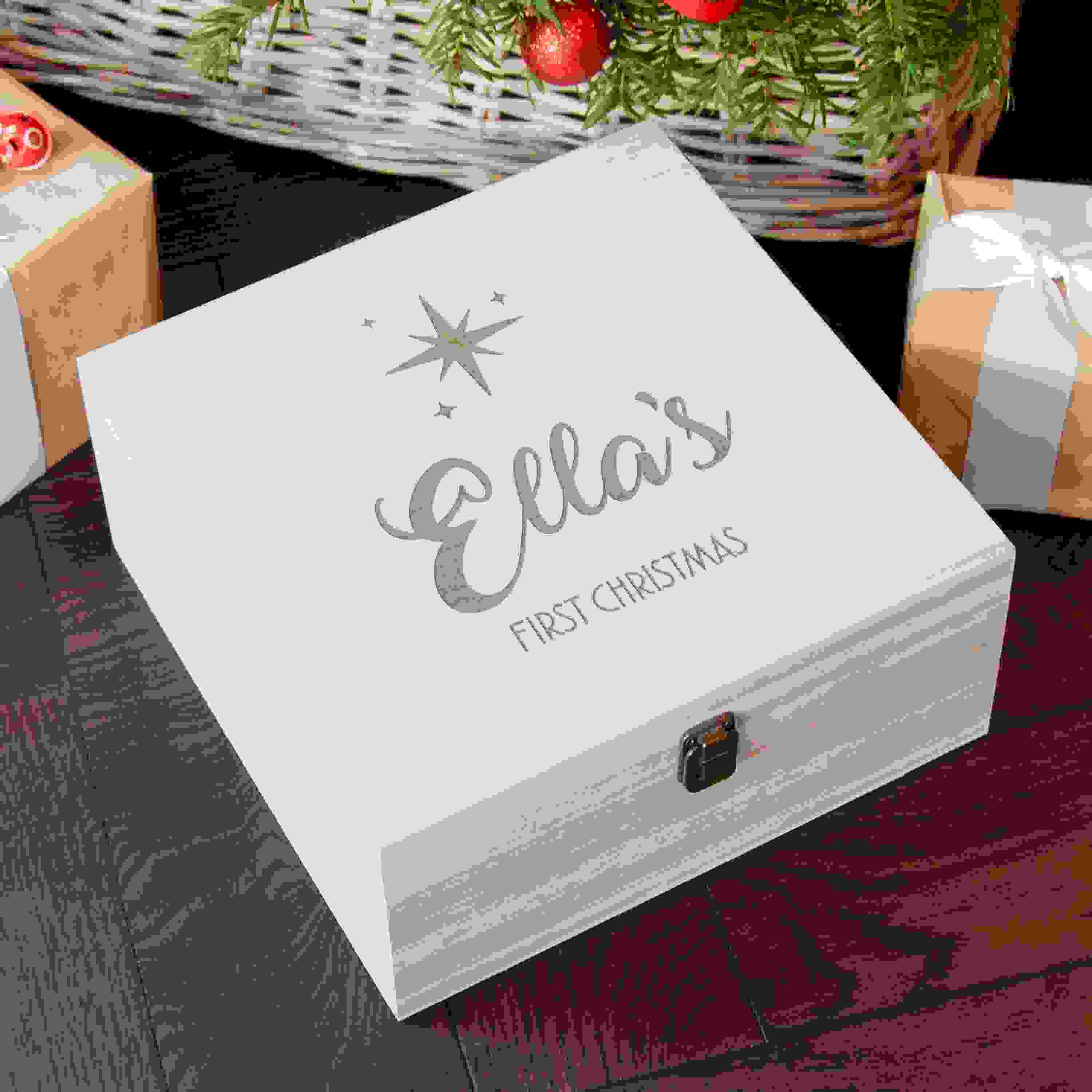 Personalised Minimalist Engraved Christmas Box