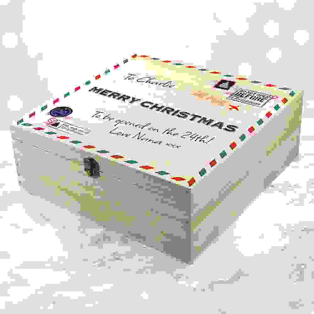 Personalised Nostalgic International Mail Christmas Box