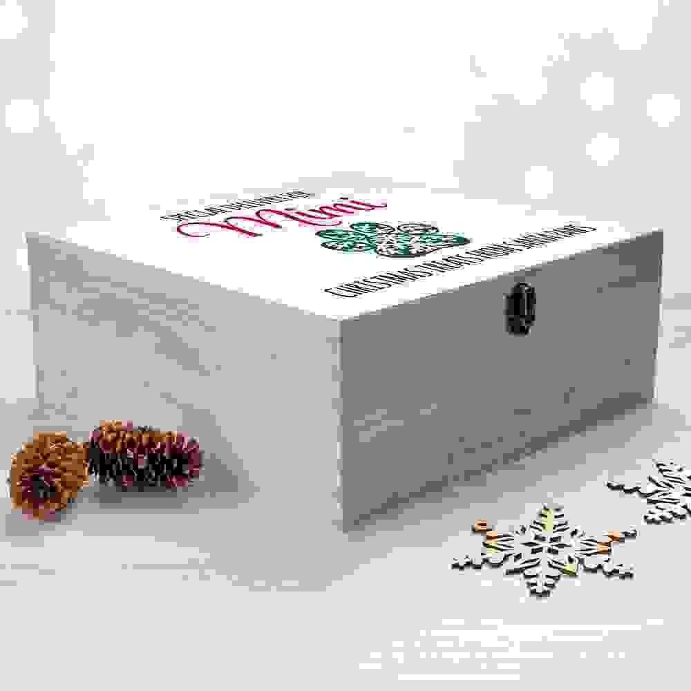 Personalised Pet Paw Christmas Treats Box