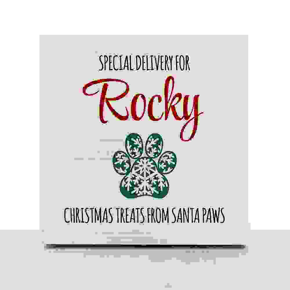 Personalised Pet Paw Christmas Treats Box