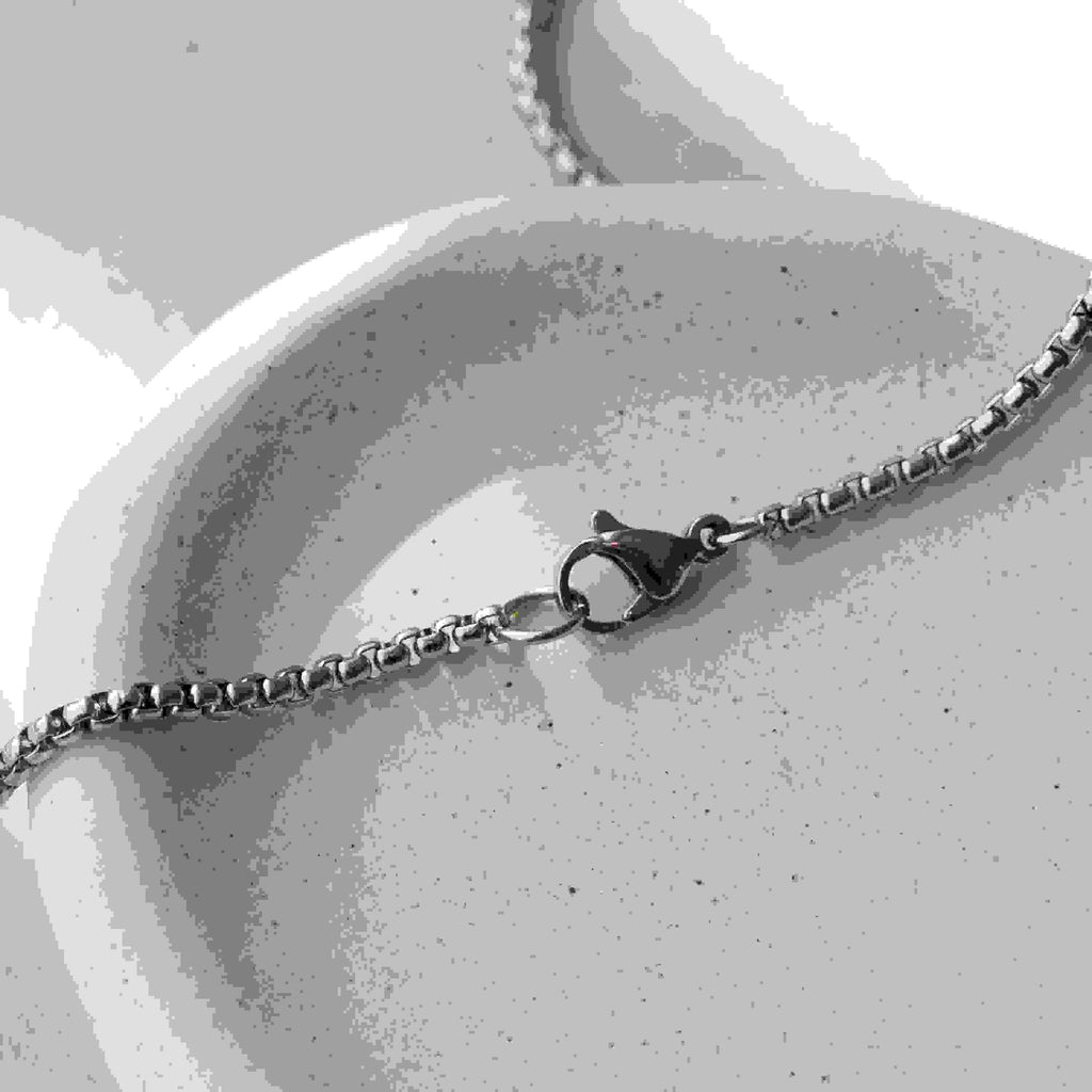 Personalised Men's Snowflake Obsidian Dog Tag Necklace