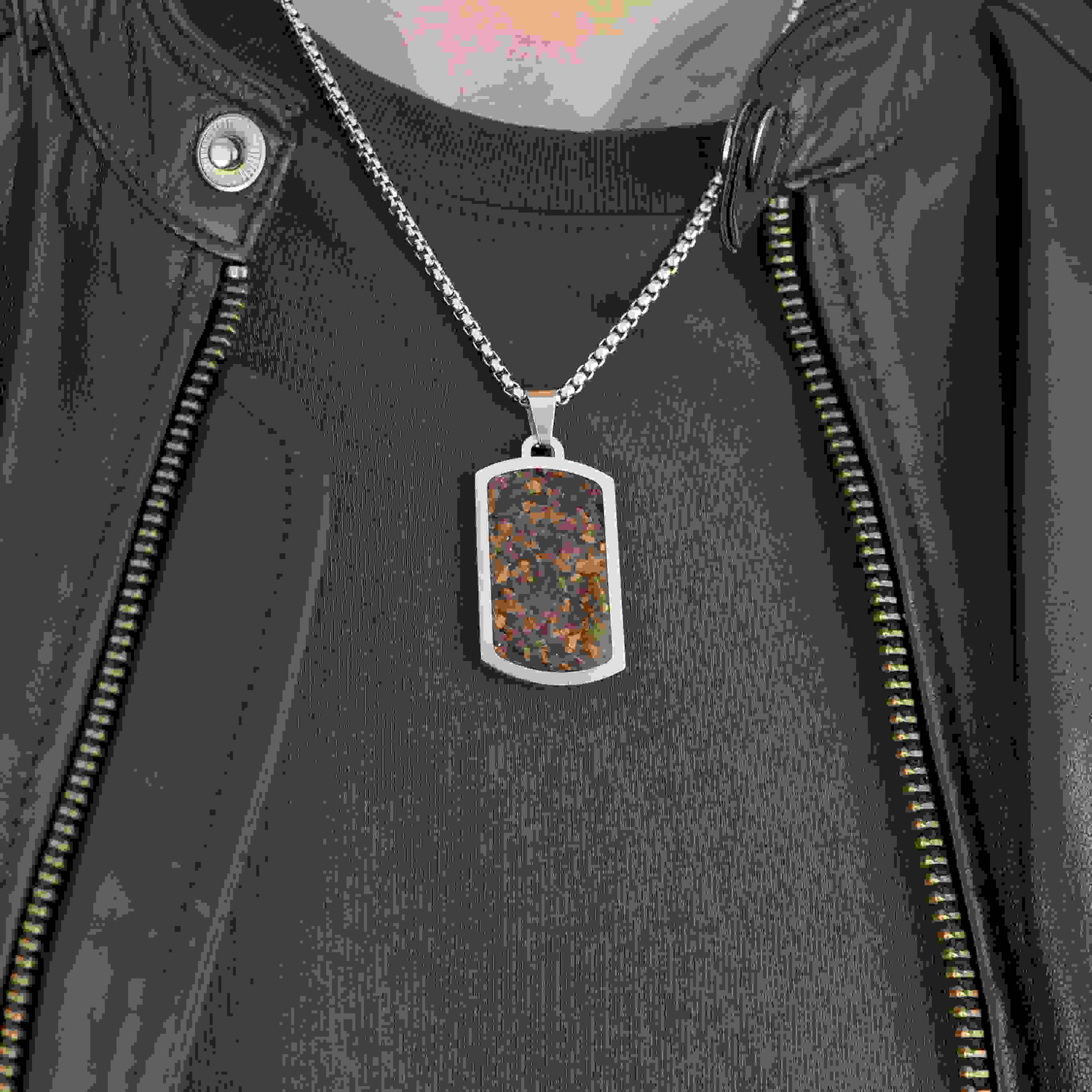 Personalised Men's Tiger's Eye Dog Tag Necklace