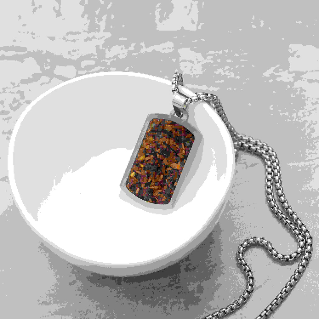 Personalised Men's Tiger's Eye Dog Tag Necklace