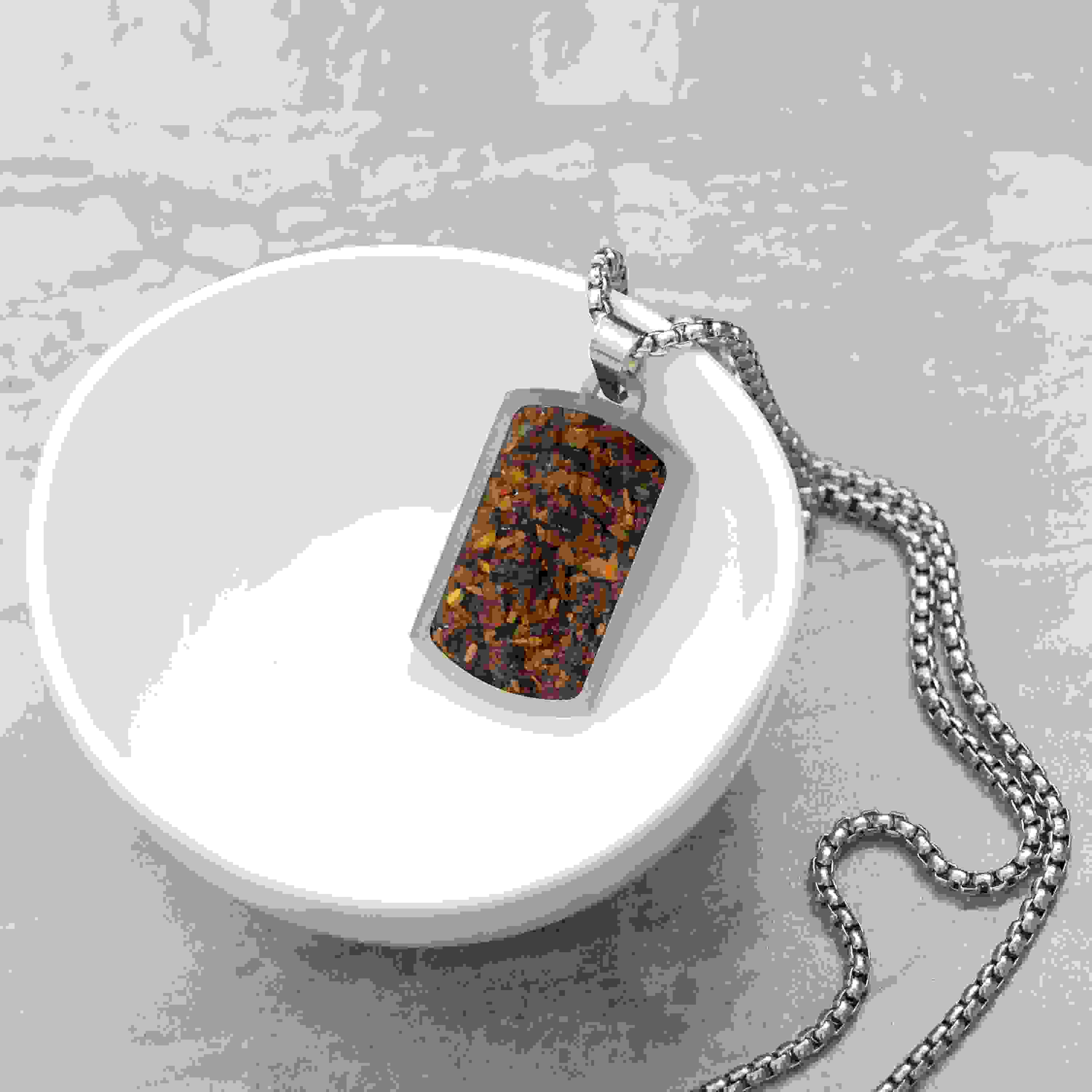 Personalised Men's Tiger's Eye Dog Tag Necklace