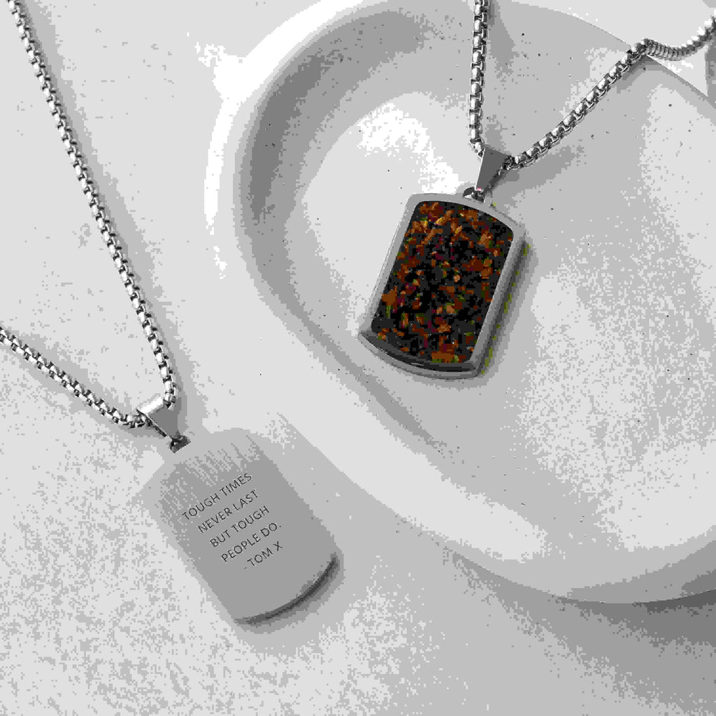 Personalised Men's Tiger's Eye Dog Tag Necklace