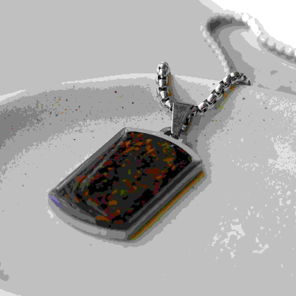 Personalised Men's Tiger's Eye Dog Tag Necklace