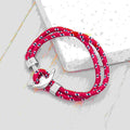 Personalised Men's Red Rope Nautical Anchor Bracelet