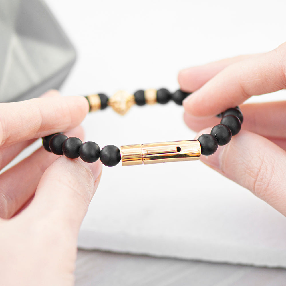 Personalised Men's Golden Lion Bracelet