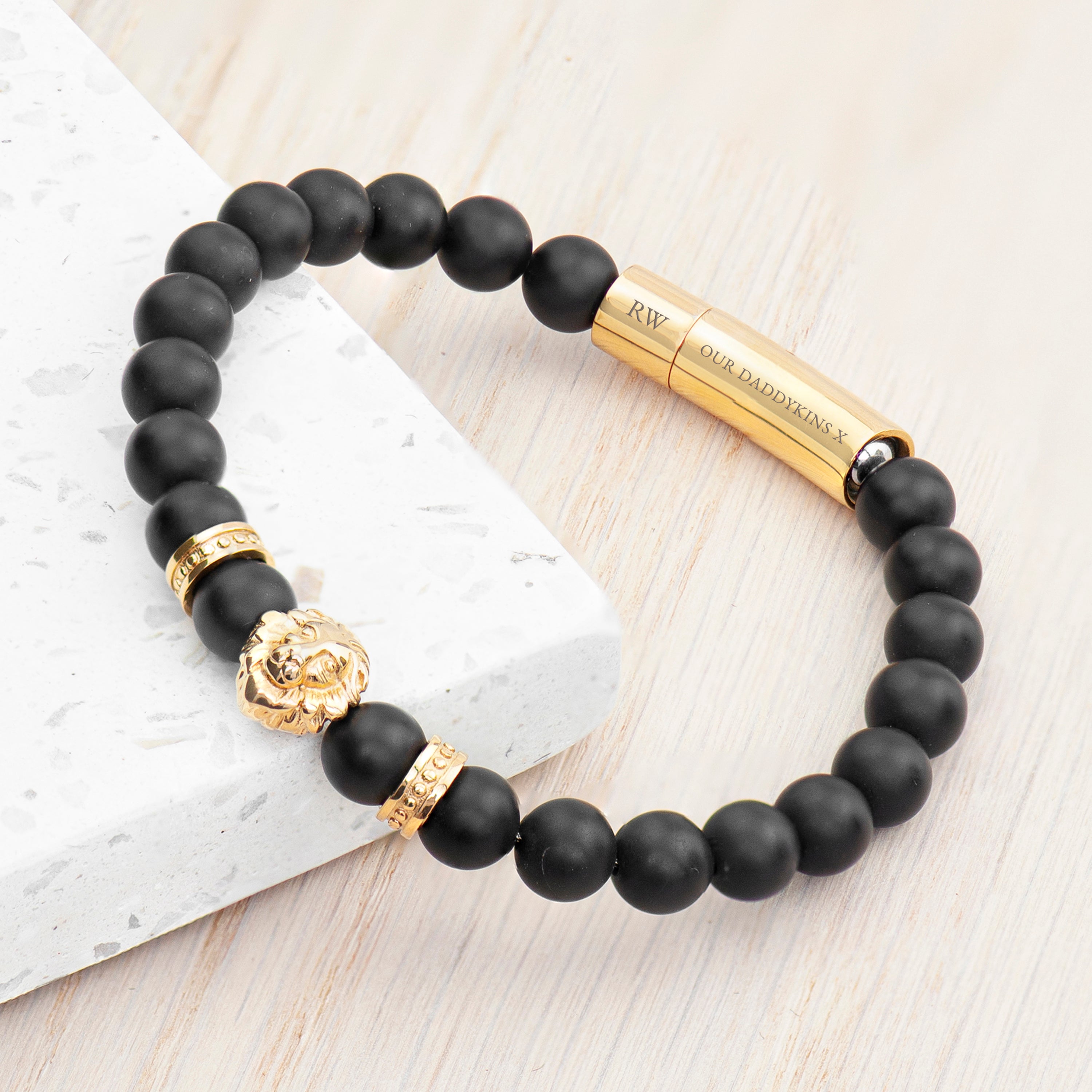 Personalised Men's Golden Lion Bracelet