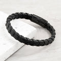 Personalised Men's Leather Chevron Bracelet