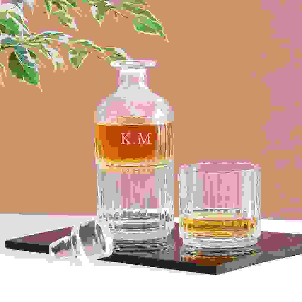 Personalised Stacking Whisky Decanter and Tumblers Set