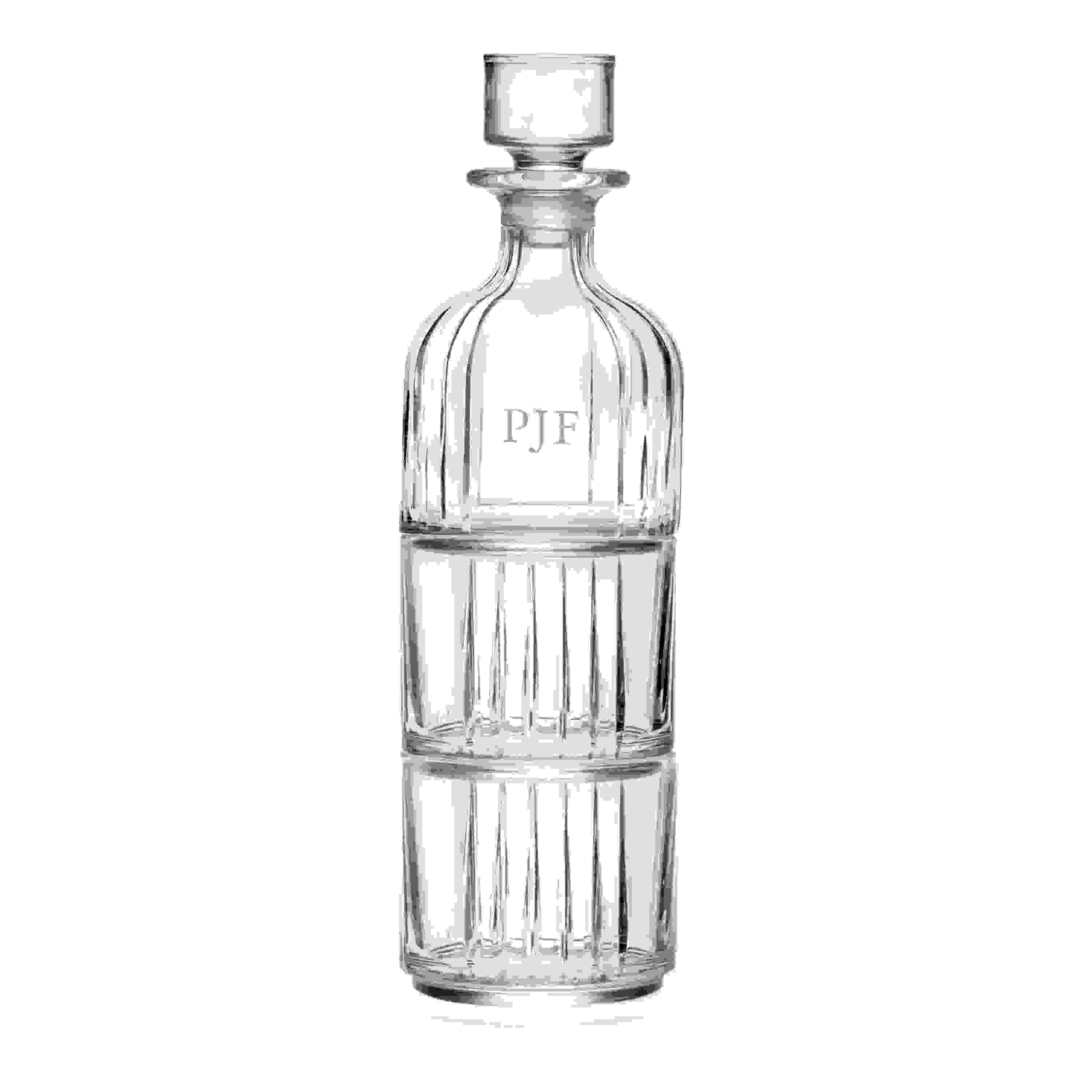 Personalised Stacking Whisky Decanter and Tumblers Set