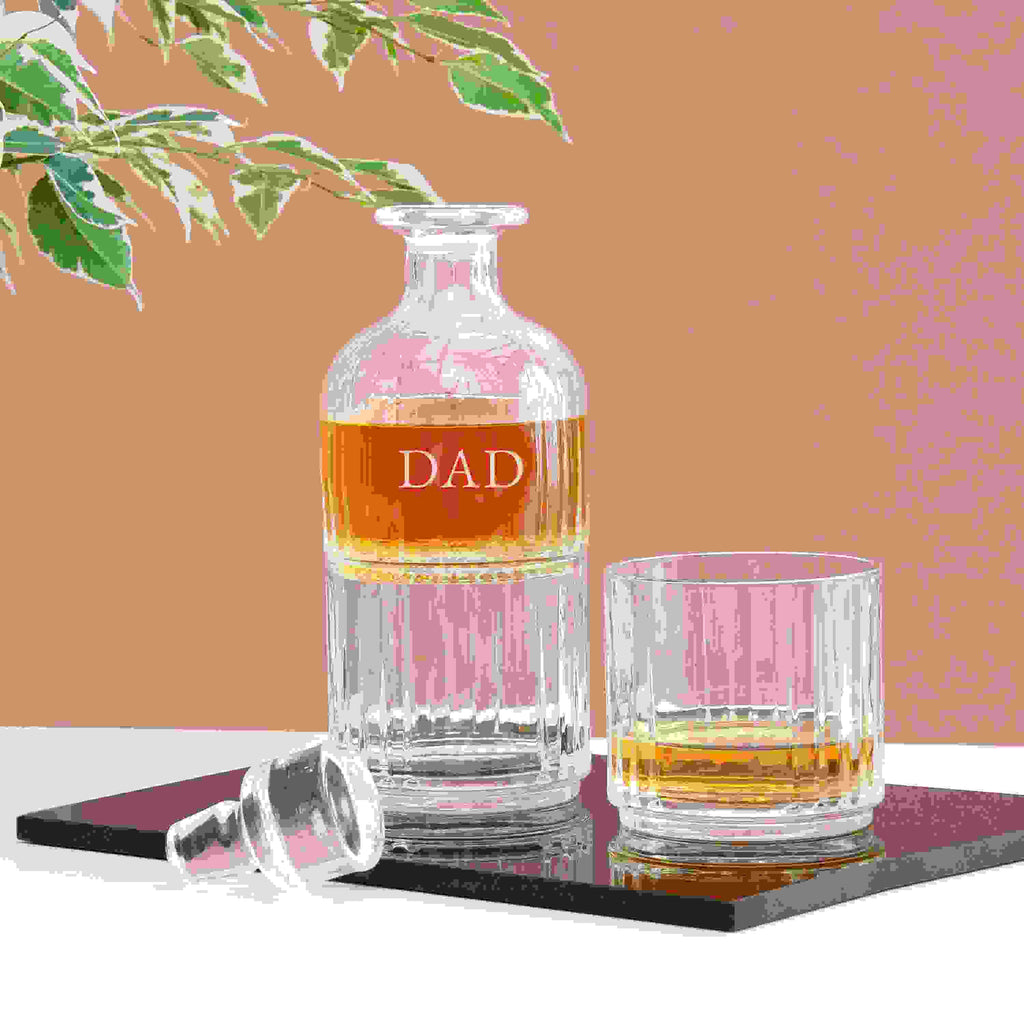 Personalised Stacking Whisky Decanter and Tumblers Set