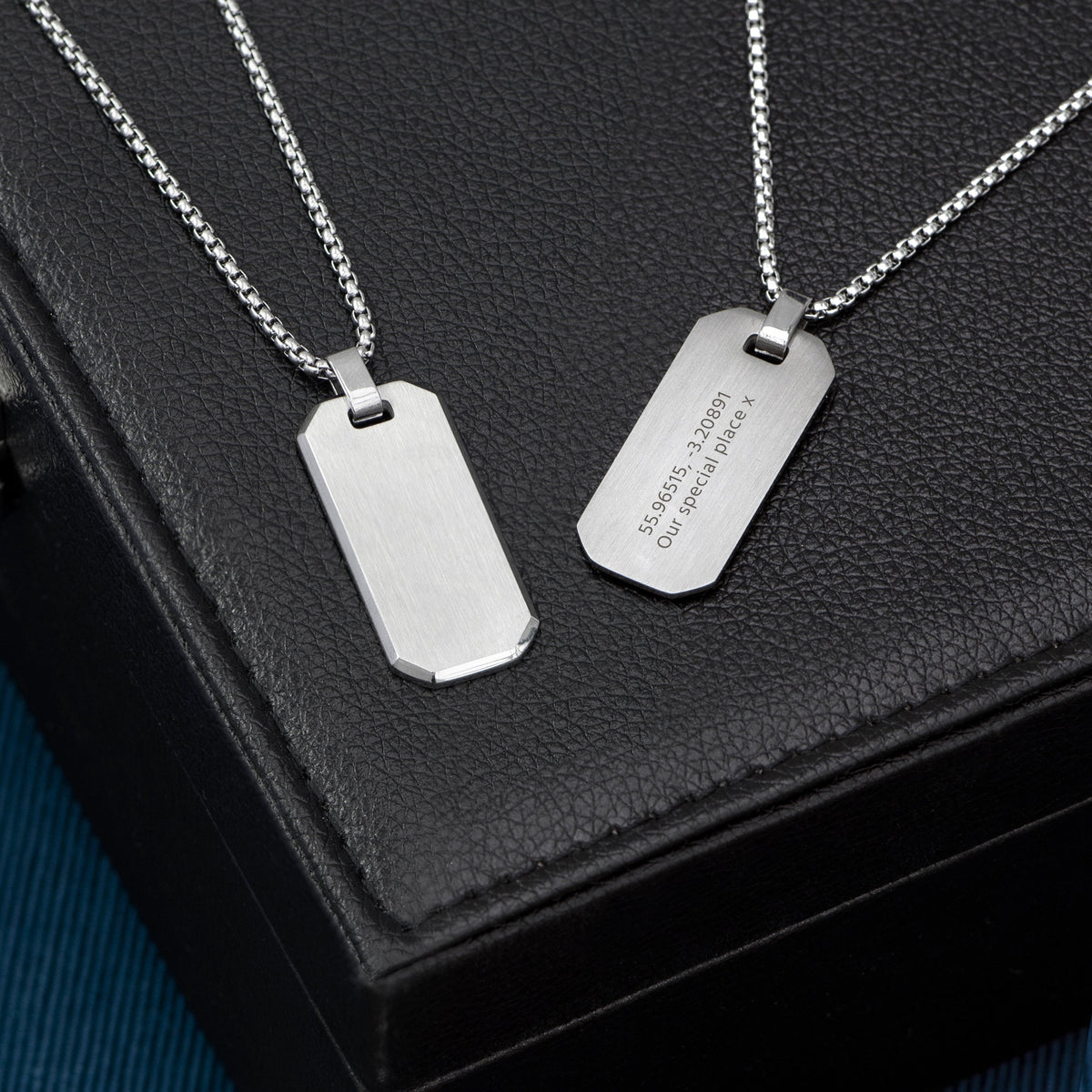 Personalised Men's Silver Dog Tag Necklace