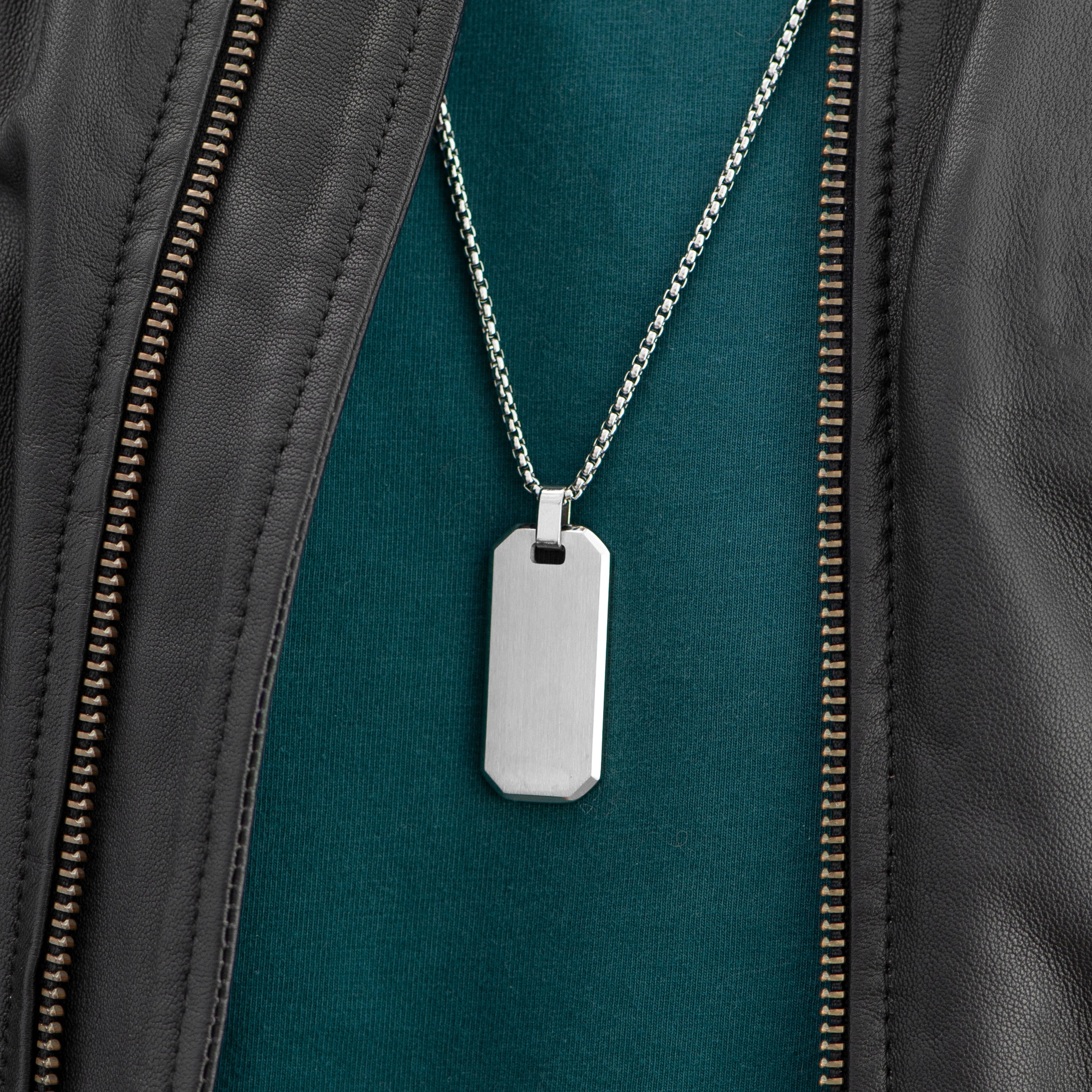 Personalised Men's Silver Dog Tag Necklace