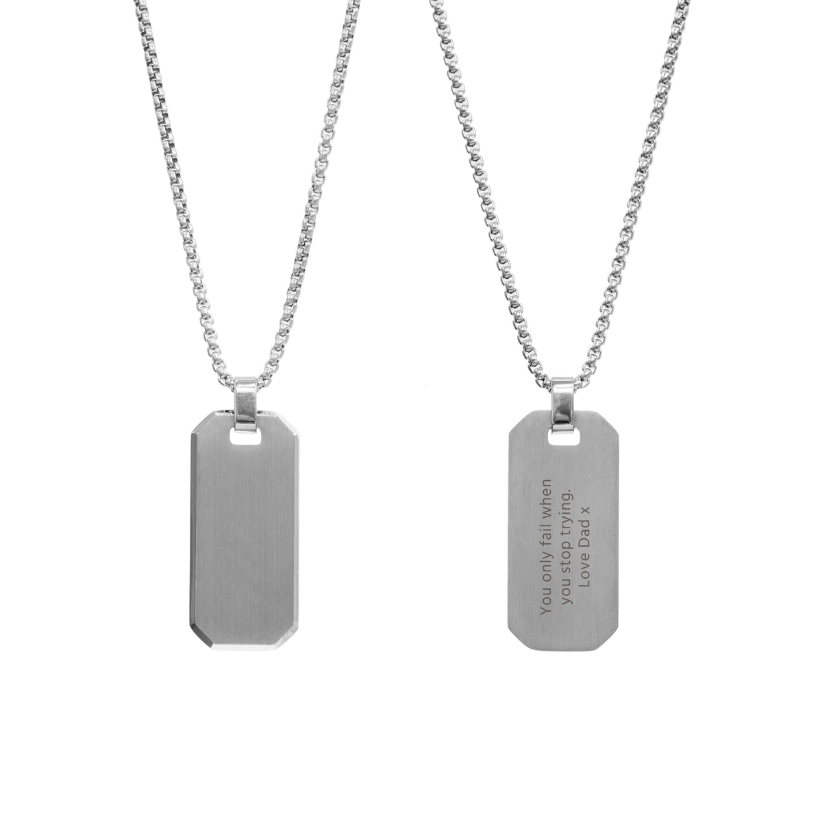 Personalised Men's Silver Dog Tag Necklace