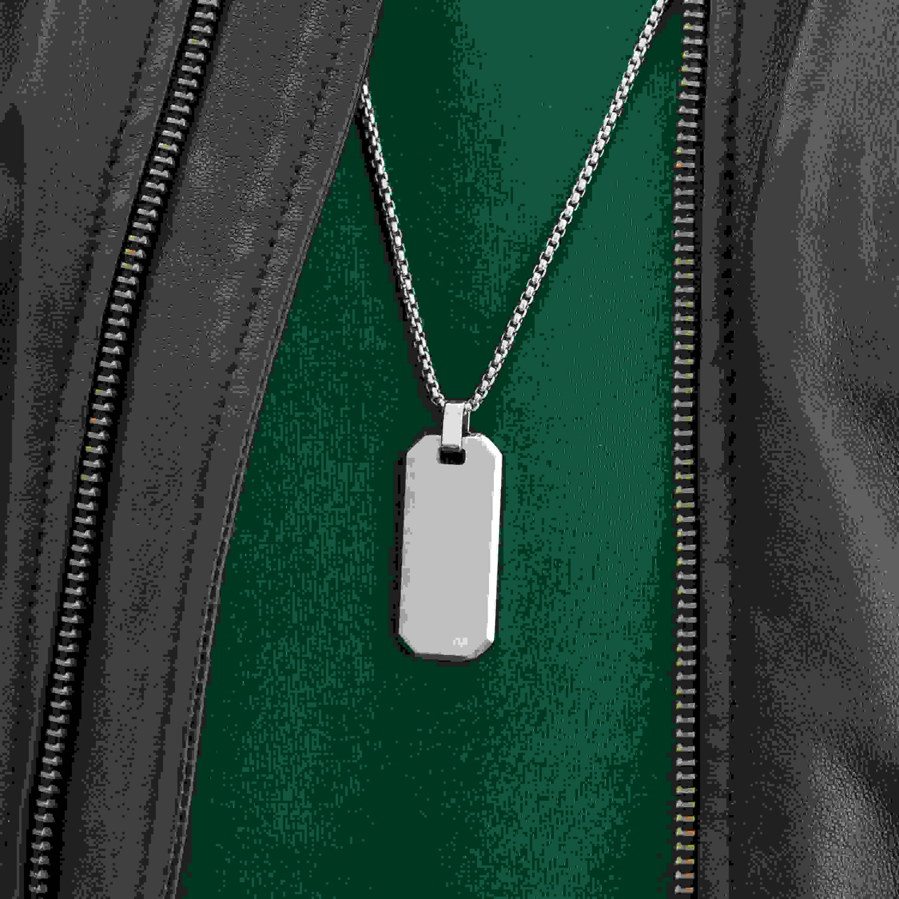 Personalised Men's Brushed Steel Dog Tag Necklace