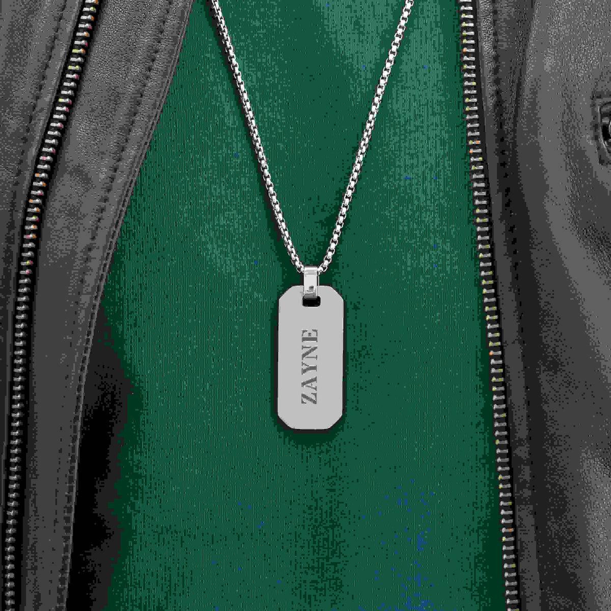 Personalised Men's Brushed Steel Dog Tag Necklace