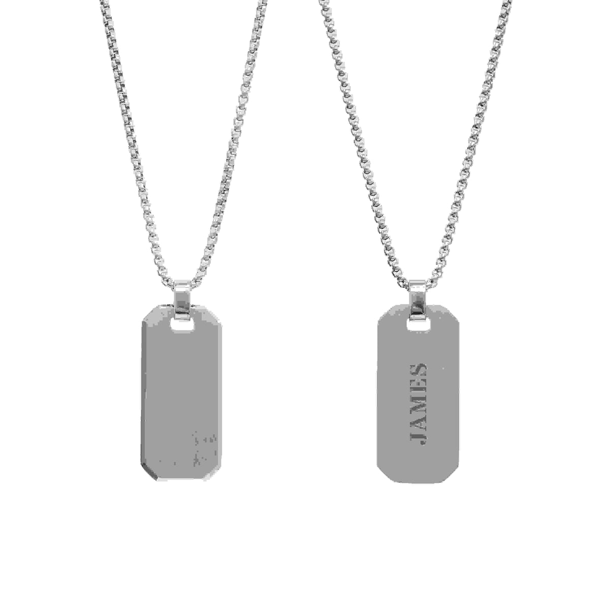 Personalised Men's Brushed Steel Dog Tag Necklace