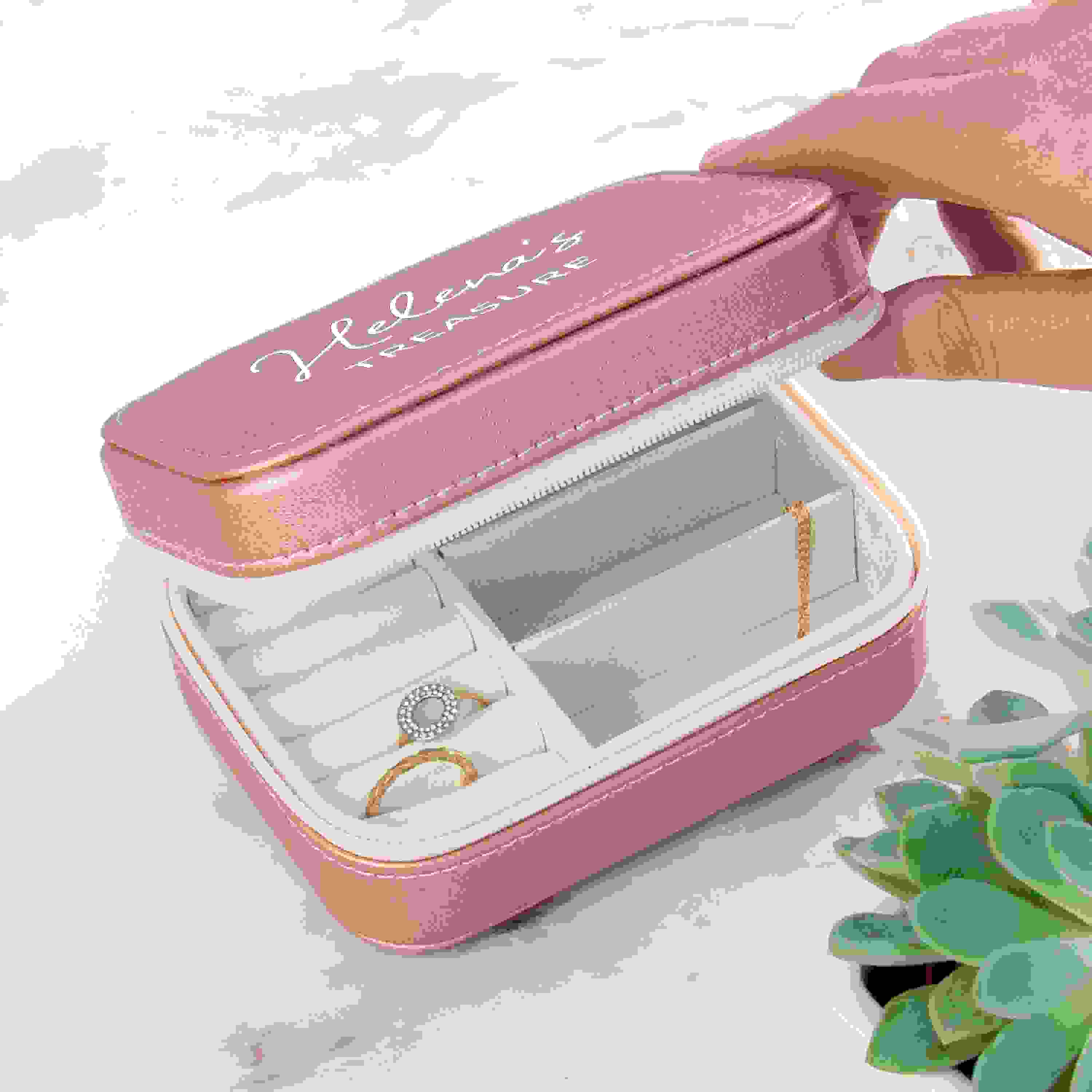 Personalised Sparkly Pink 'My Treasure' Jewellery Case