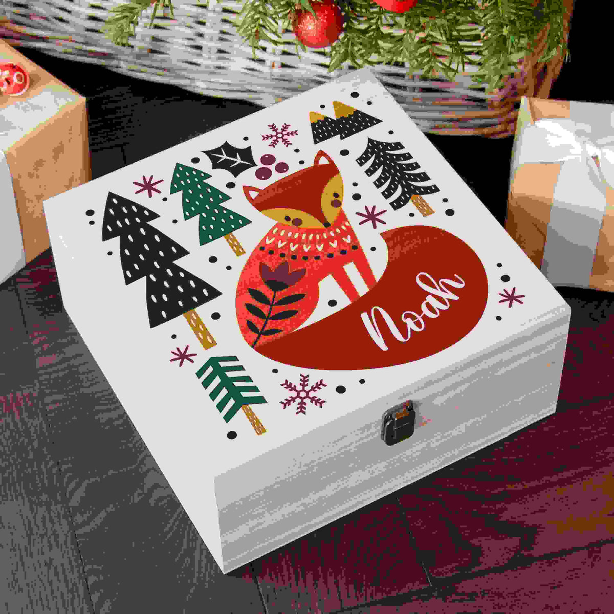 Personalised Scandi Fox Christmas Eve Box
