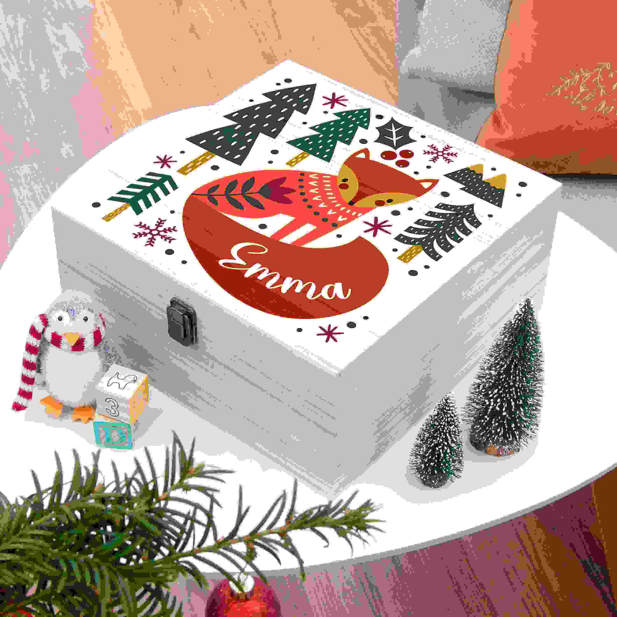 Personalised Scandi Fox Christmas Eve Box