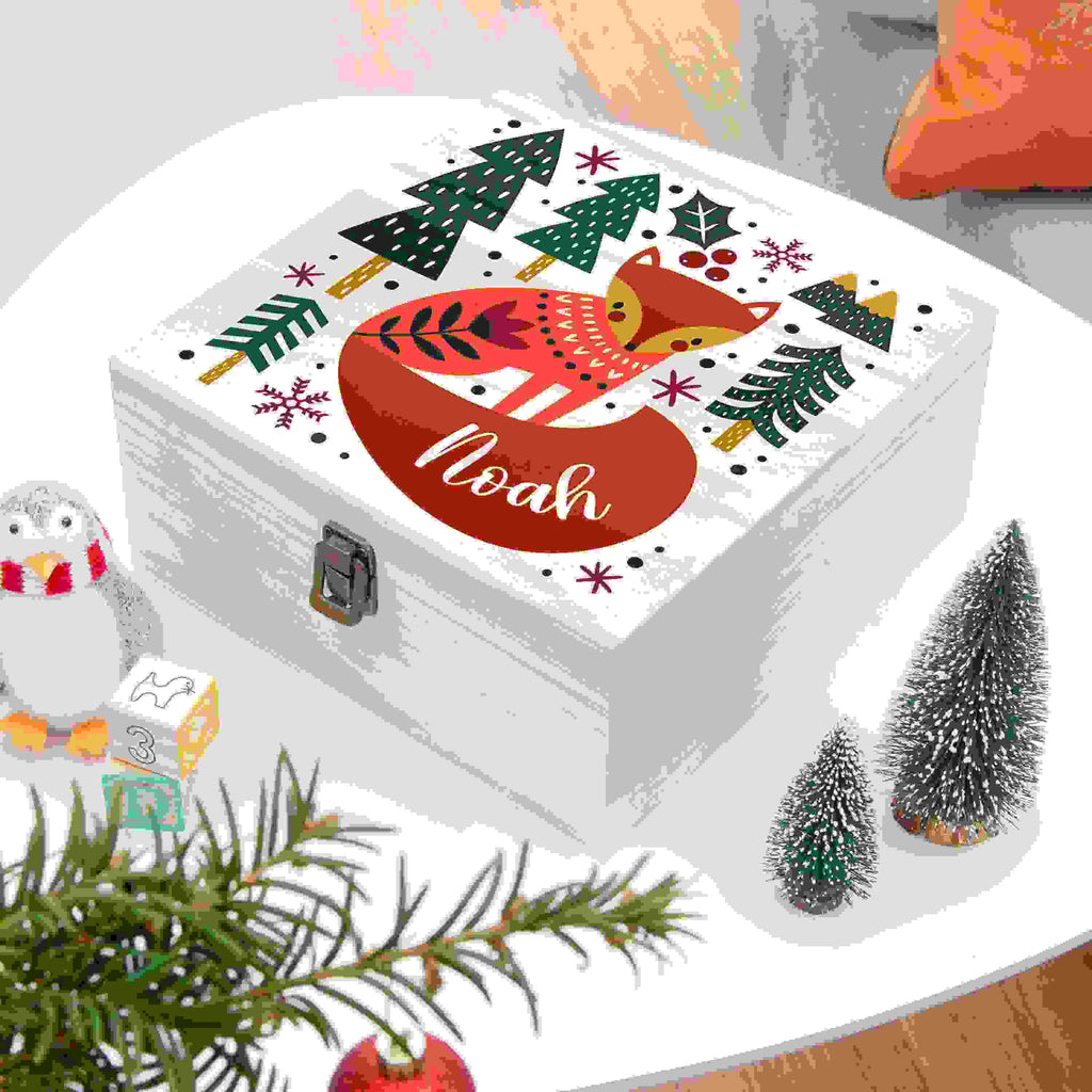 Personalised Scandi Fox Christmas Eve Box