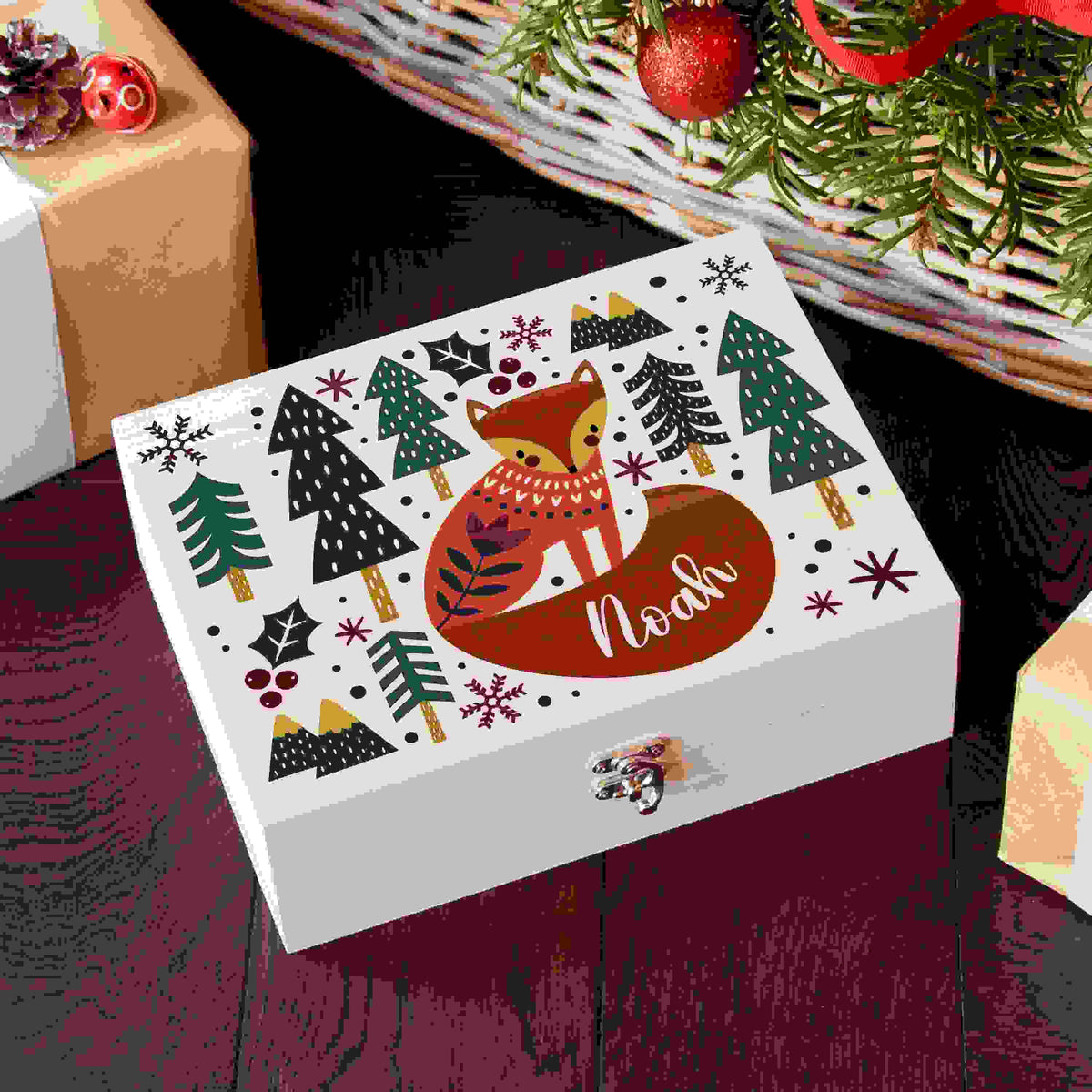 Personalised Scandi Fox Christmas Eve Box