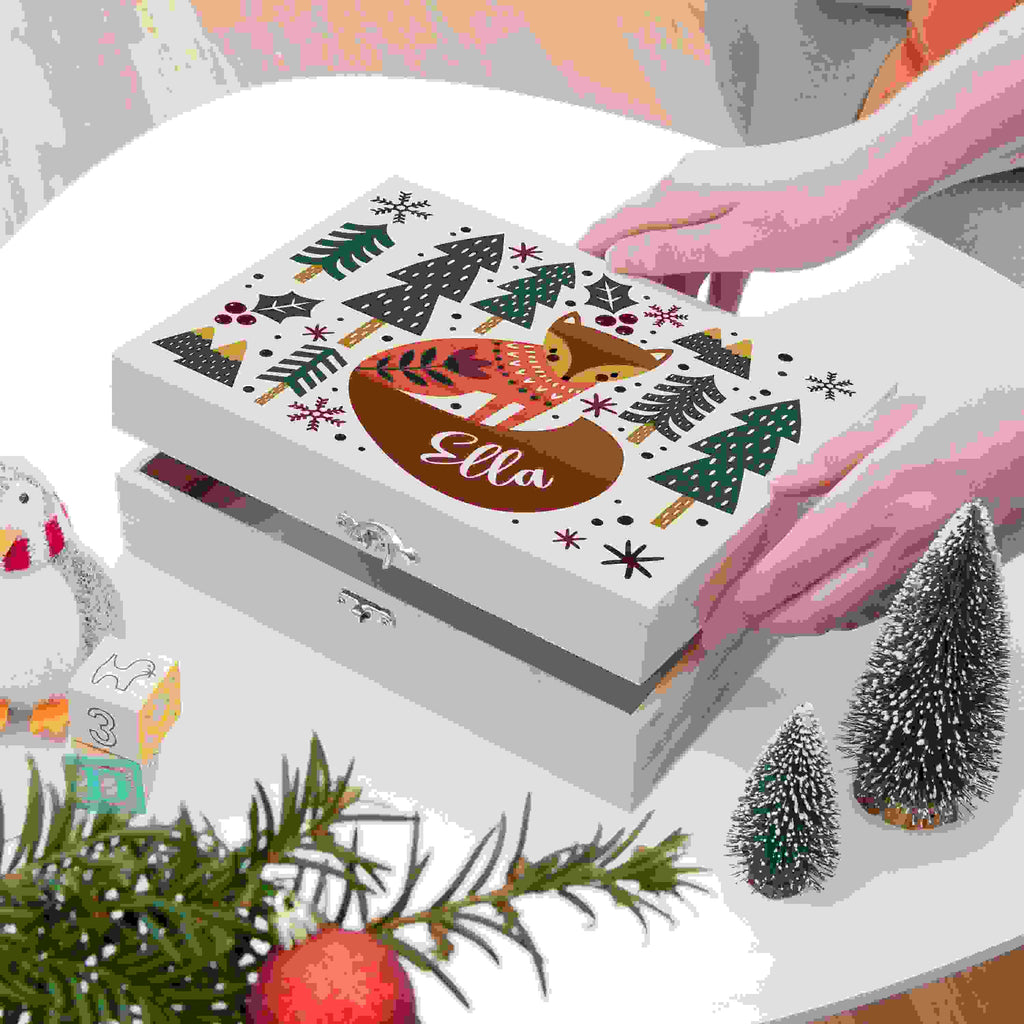Personalised Scandi Fox Christmas Eve Box