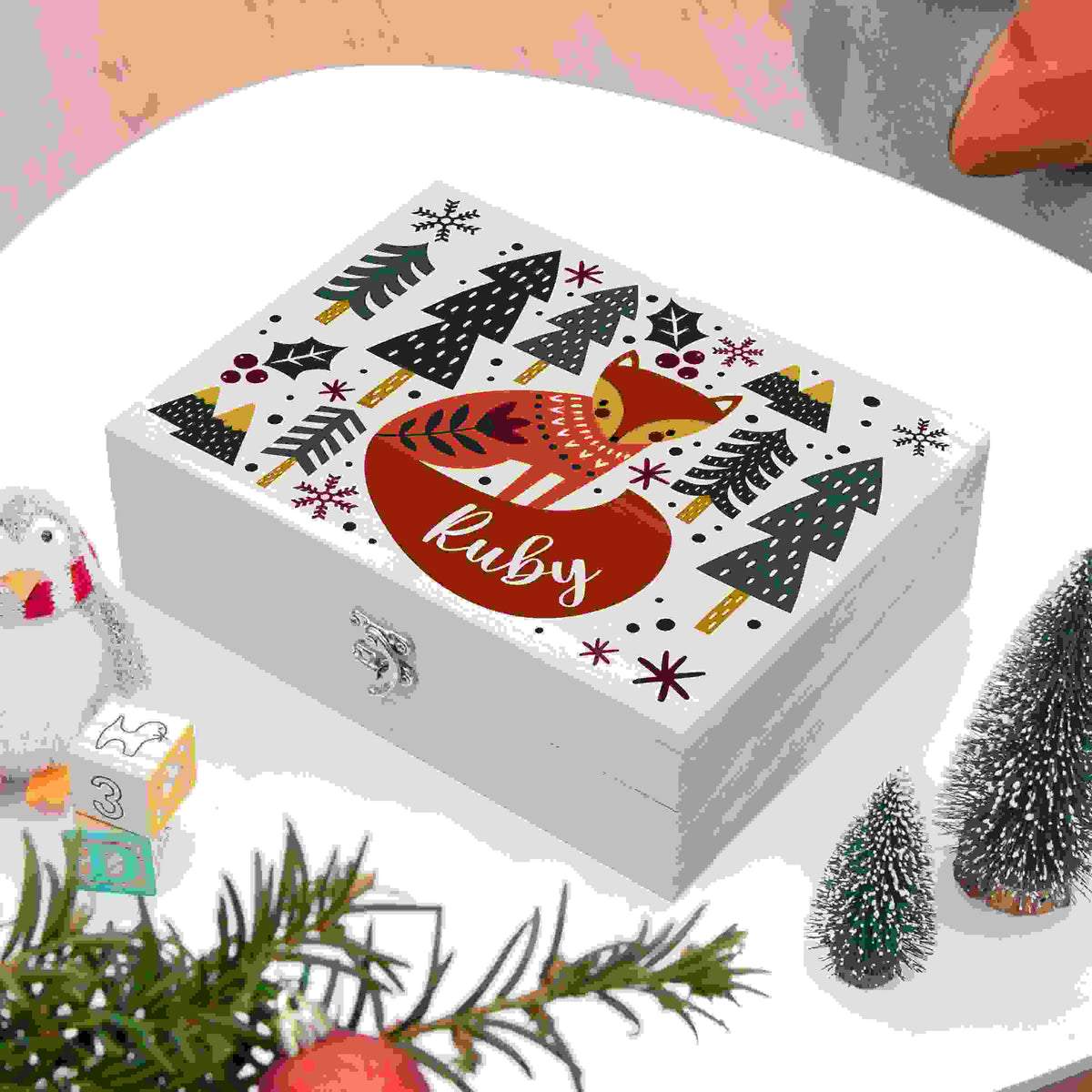 Personalised Scandi Fox Christmas Eve Box