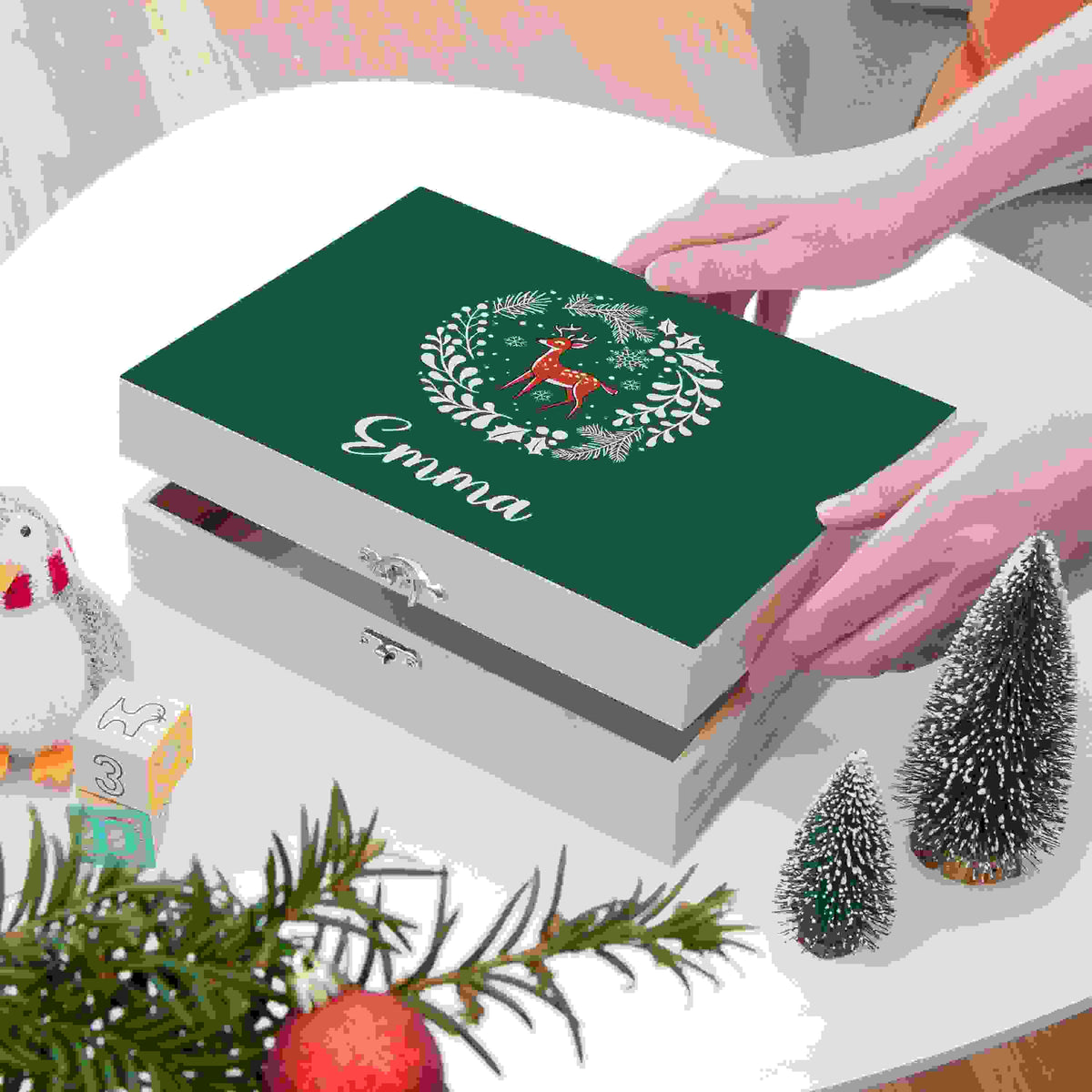 Personalised Woodland Deer Christmas Eve Box
