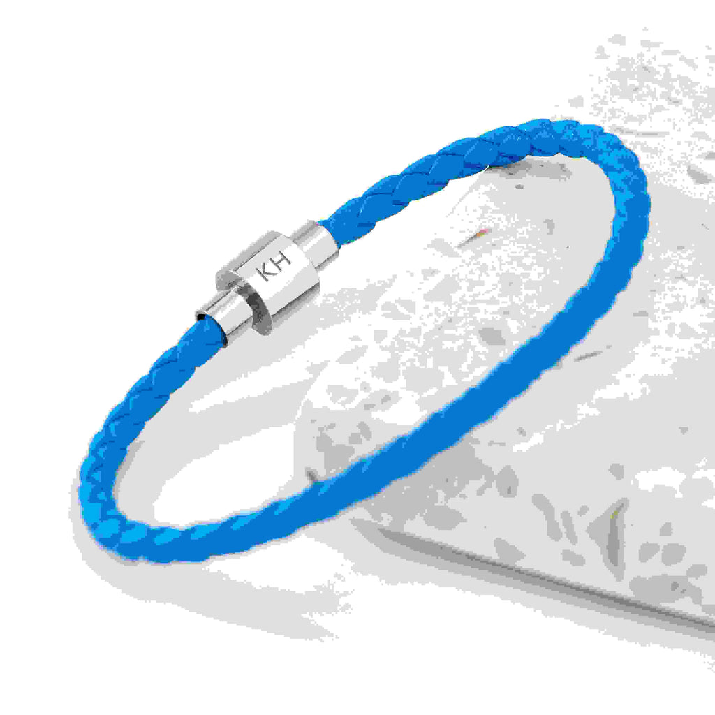 Personalised Men's Travel Compass Woven Leather Bracelet