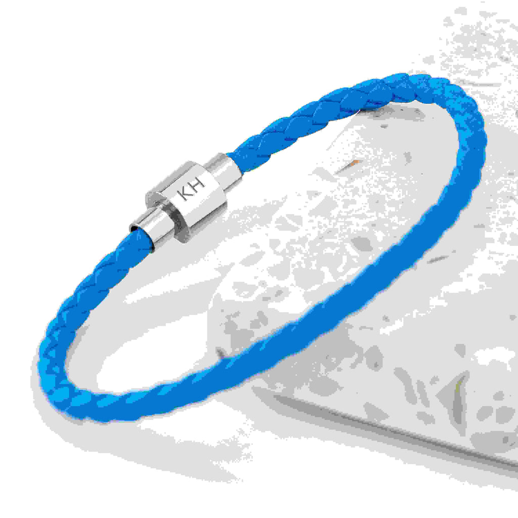 Personalised Men's Travel Compass Woven Leather Bracelet