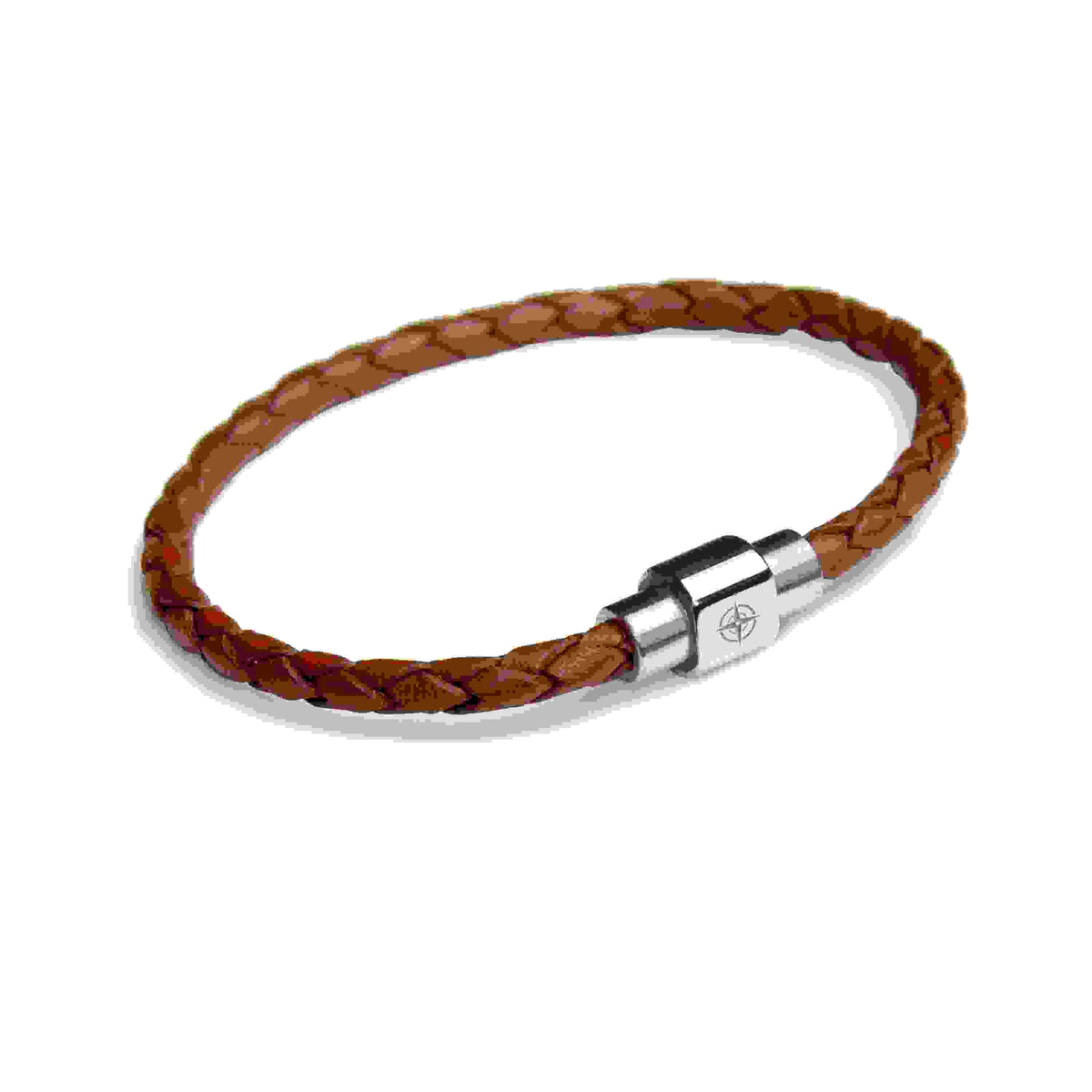 Personalised Men's Travel Compass Woven Leather Bracelet