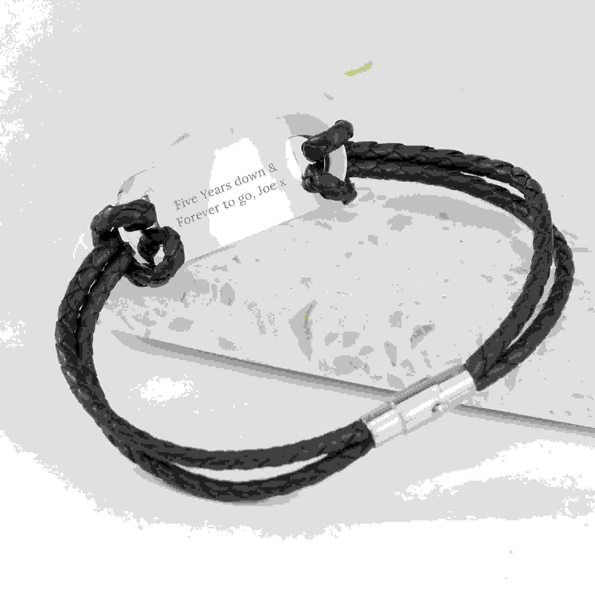 Personalised Men's Travel Compass Statement Leather Bracelet