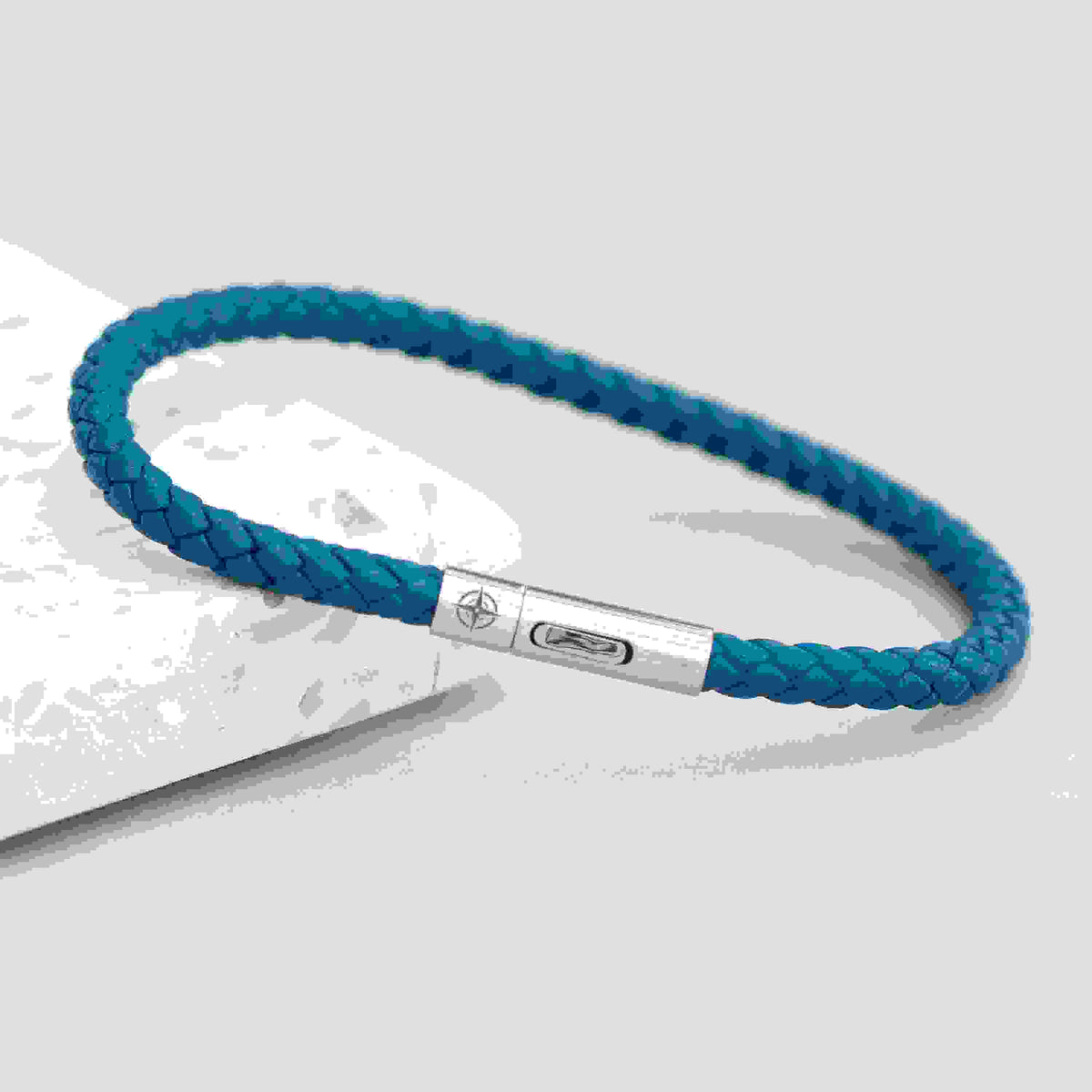 Personalised Men's Travel Compass Capsule Leather Bracelet
