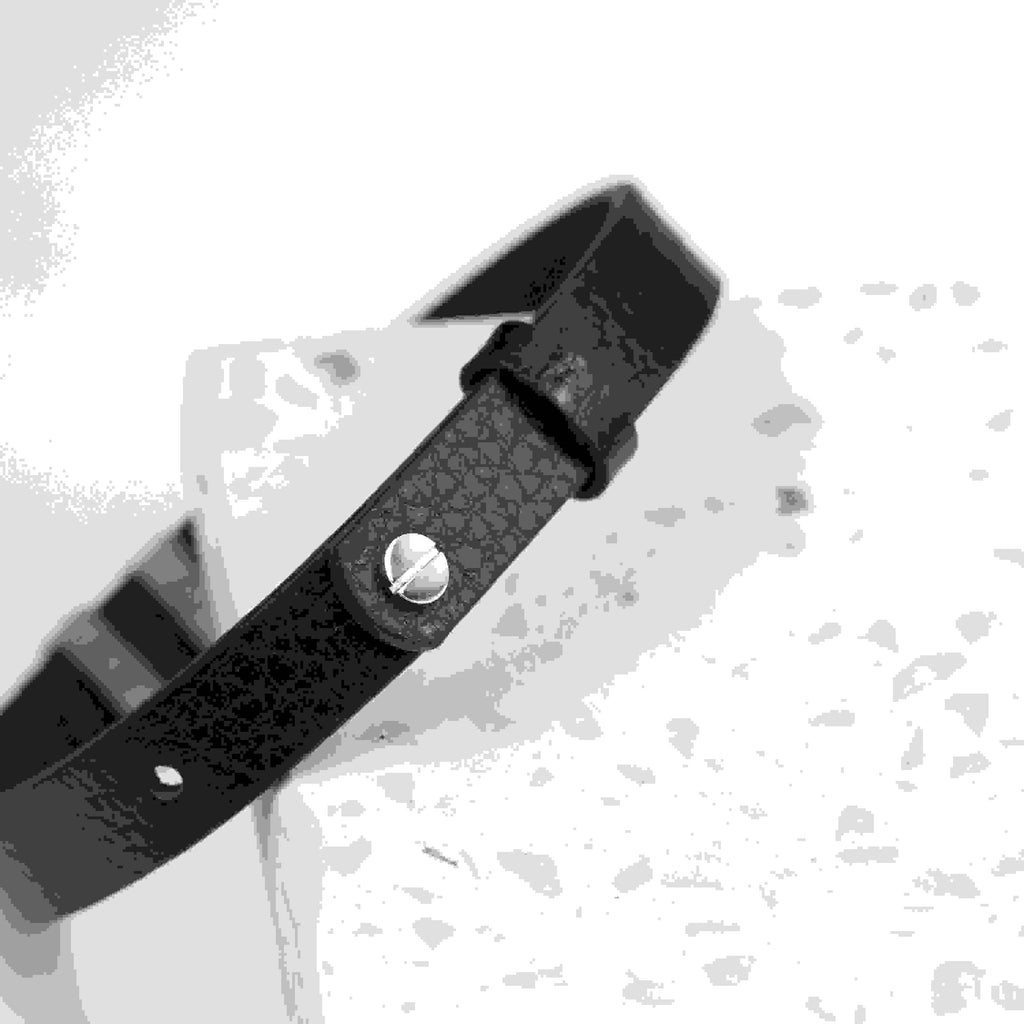 Personalised Men's Soho Tag Black Leather Bracelet