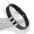 Personalised Men's Soho Tag Black Leather Bracelet