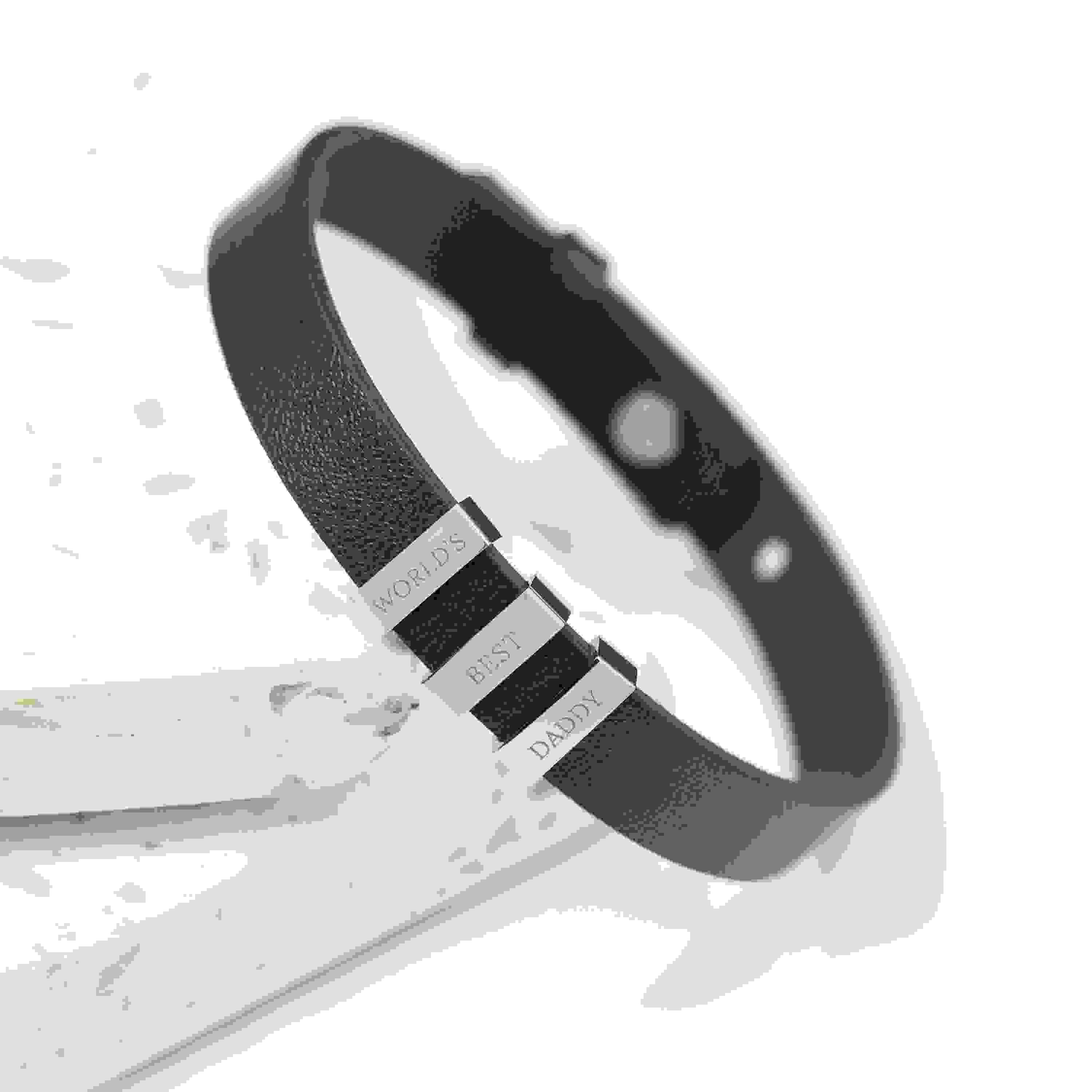 Personalised Men's Soho Tag Brown Leather Bracelet