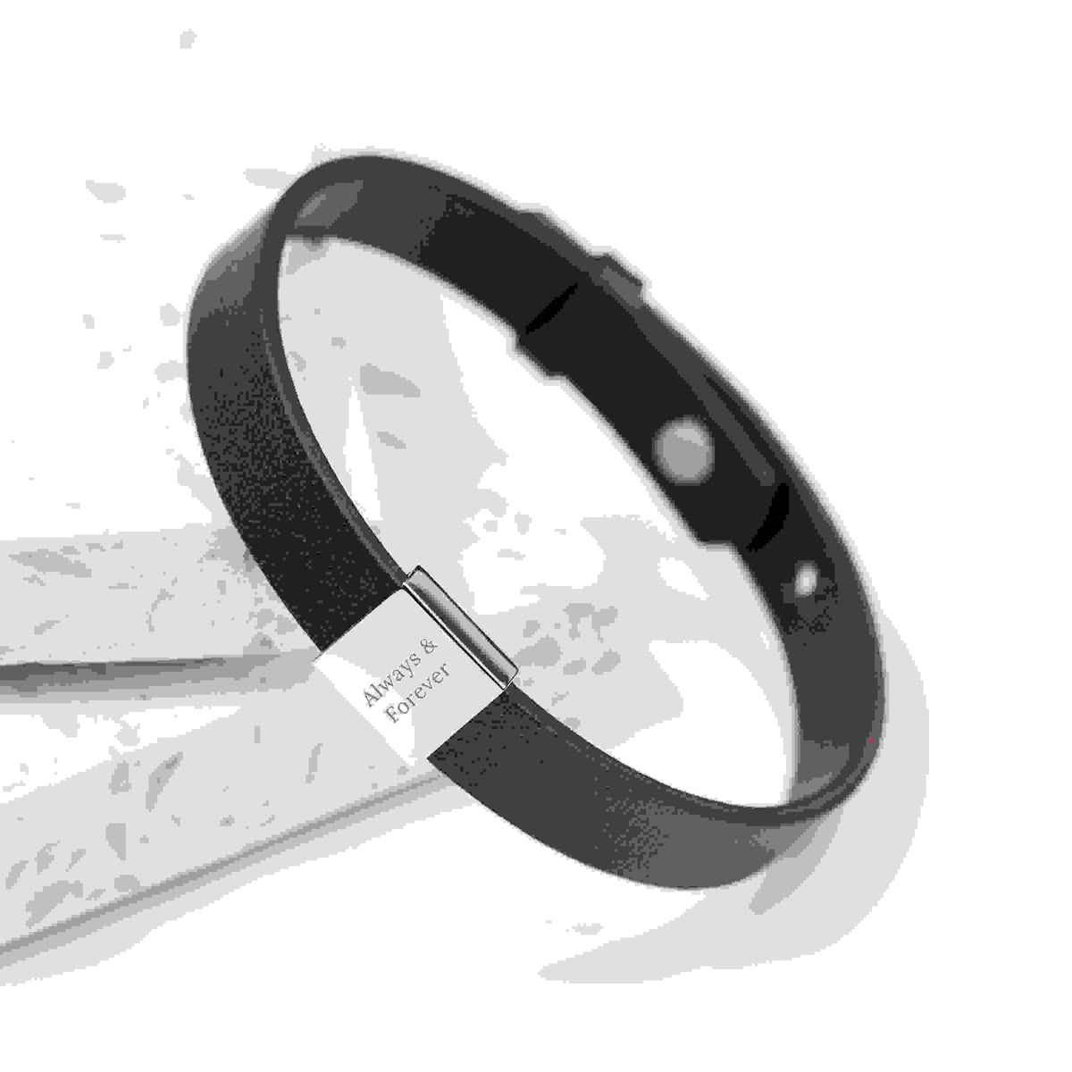 Personalised Men's Soho Tag Message Brown Leather Bracelet