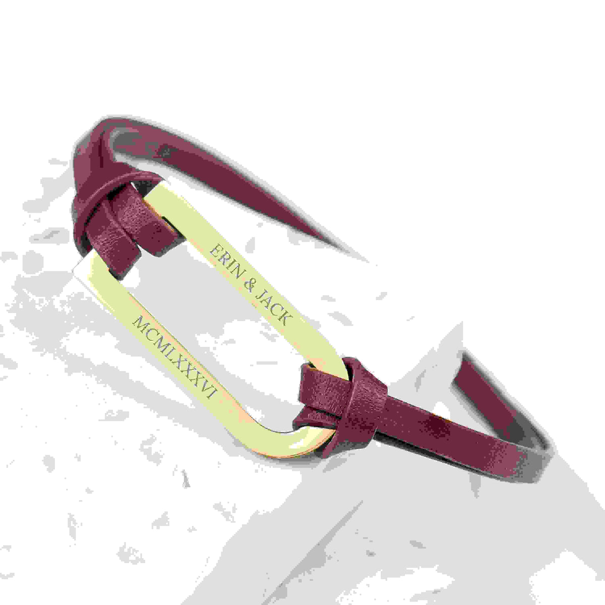 Personalised Men's Shoreditch Gold Bar Brown Leather Bracelet