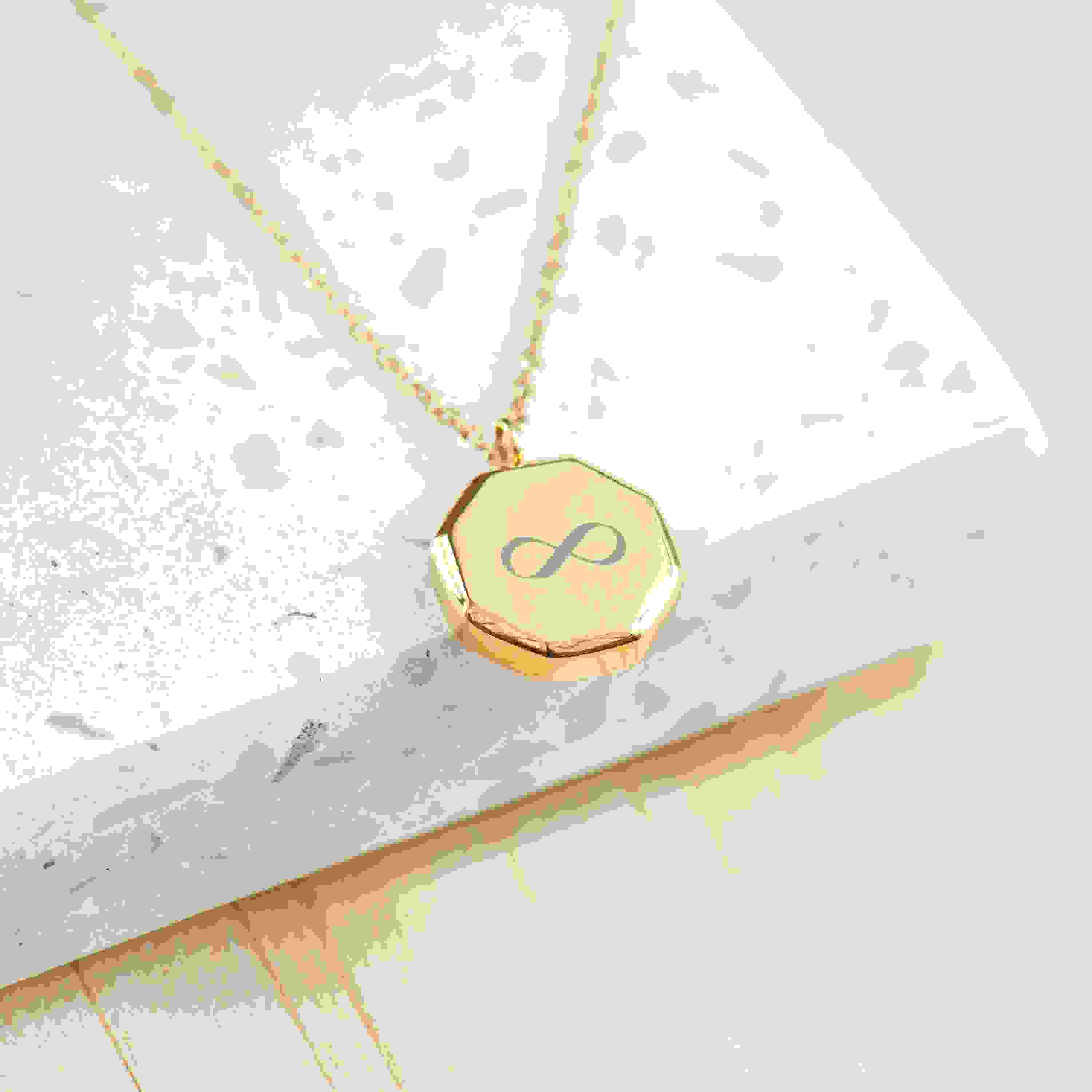 Personalised Men's Infinity Gold Pendant Necklace