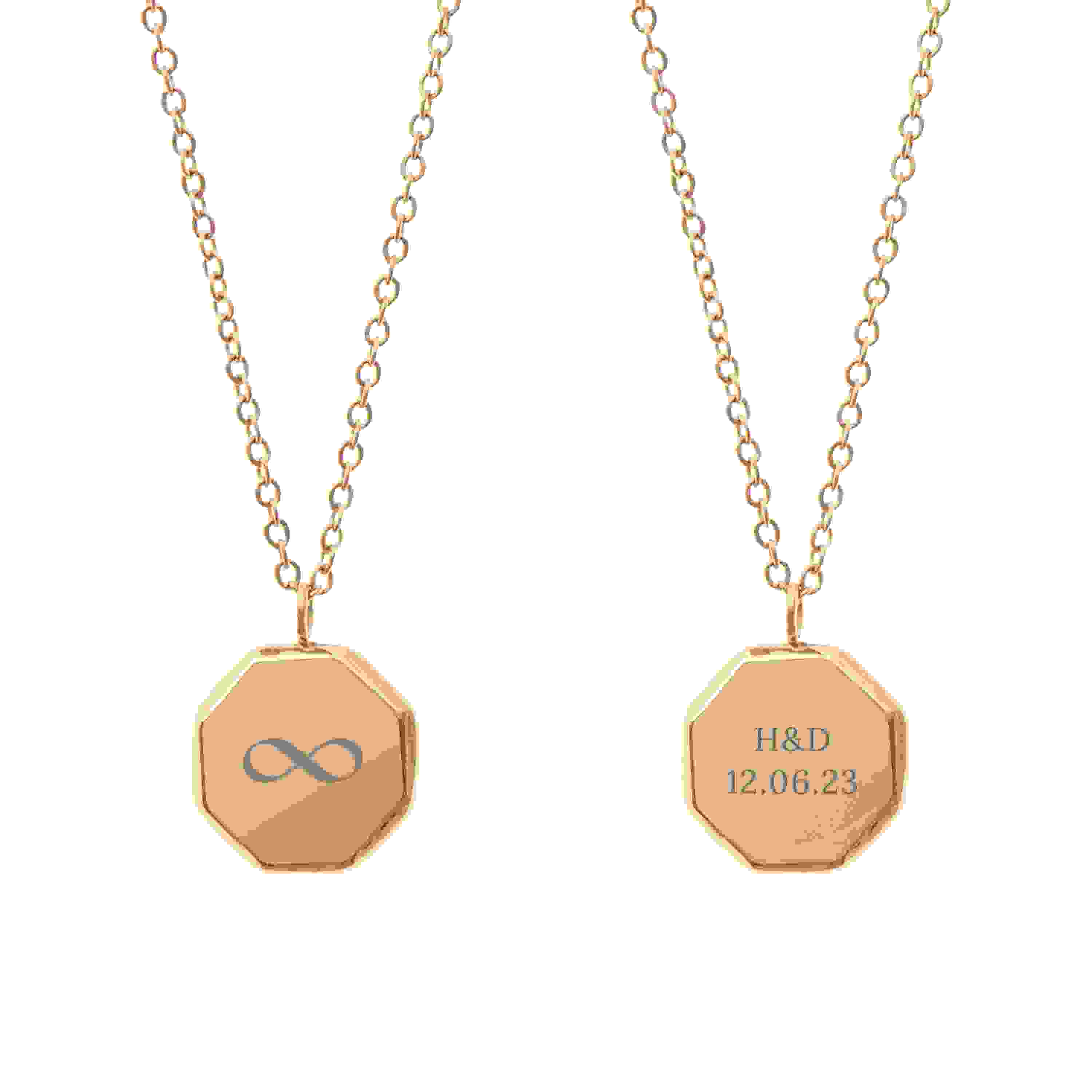 Personalised Men's Infinity Gold Pendant Necklace