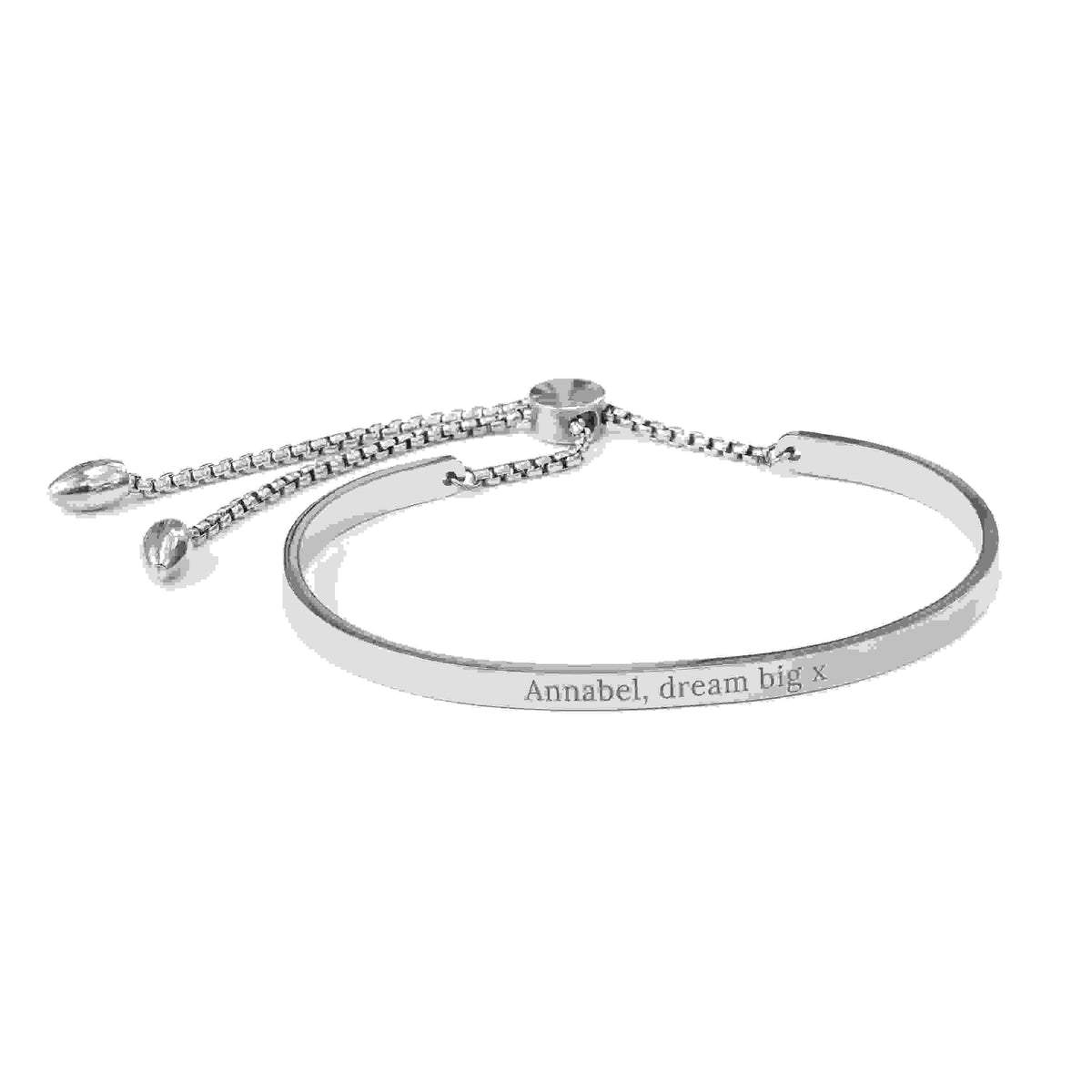 Personalised Silver Affirmation Bangle Bracelet