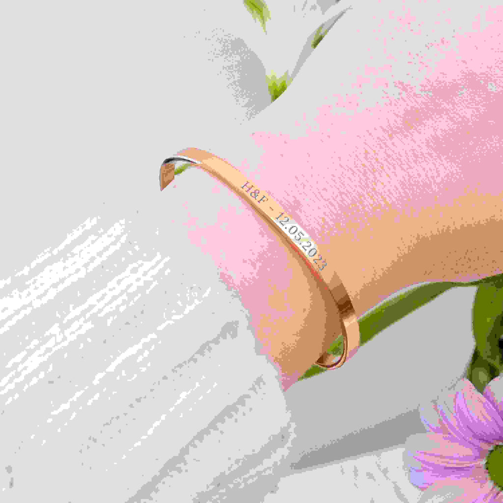 Personalised Rose Gold Affirmation Bangle Bracelet