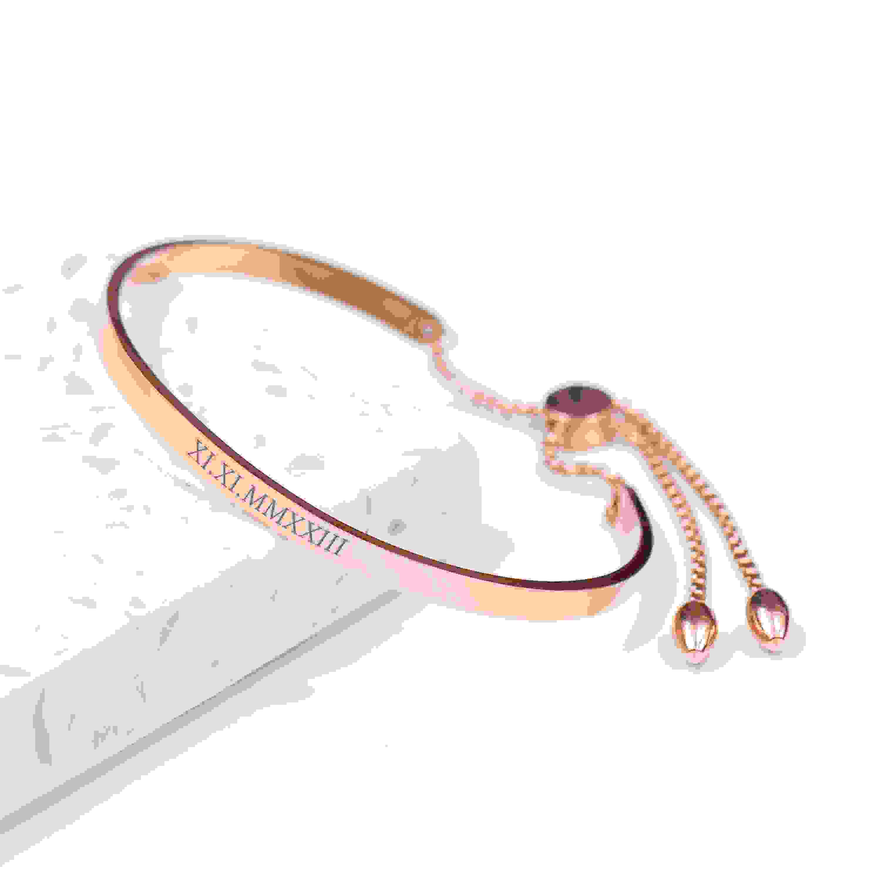 Personalised Rose Gold Affirmation Bangle Bracelet