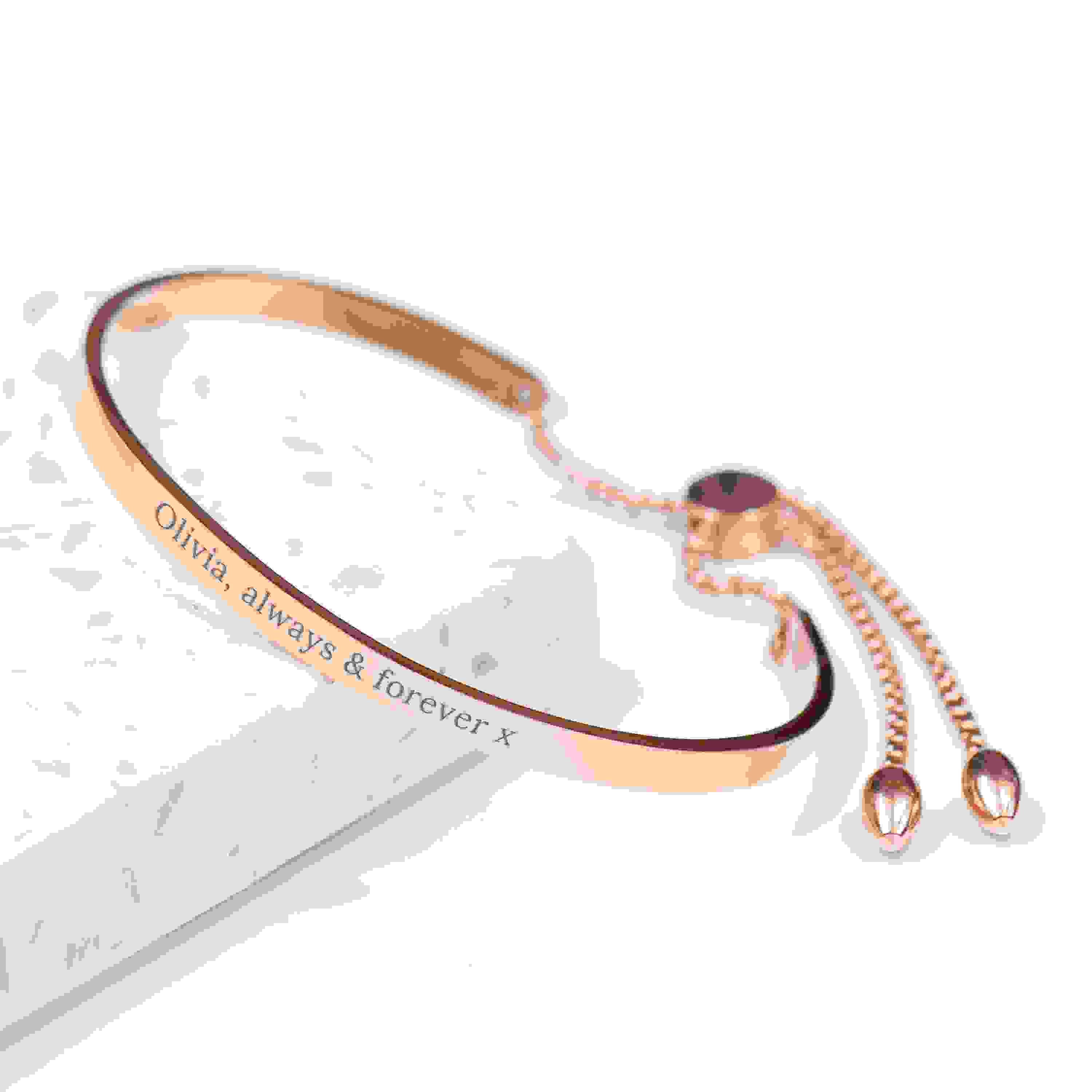 Personalised Rose Gold Affirmation Bangle Bracelet