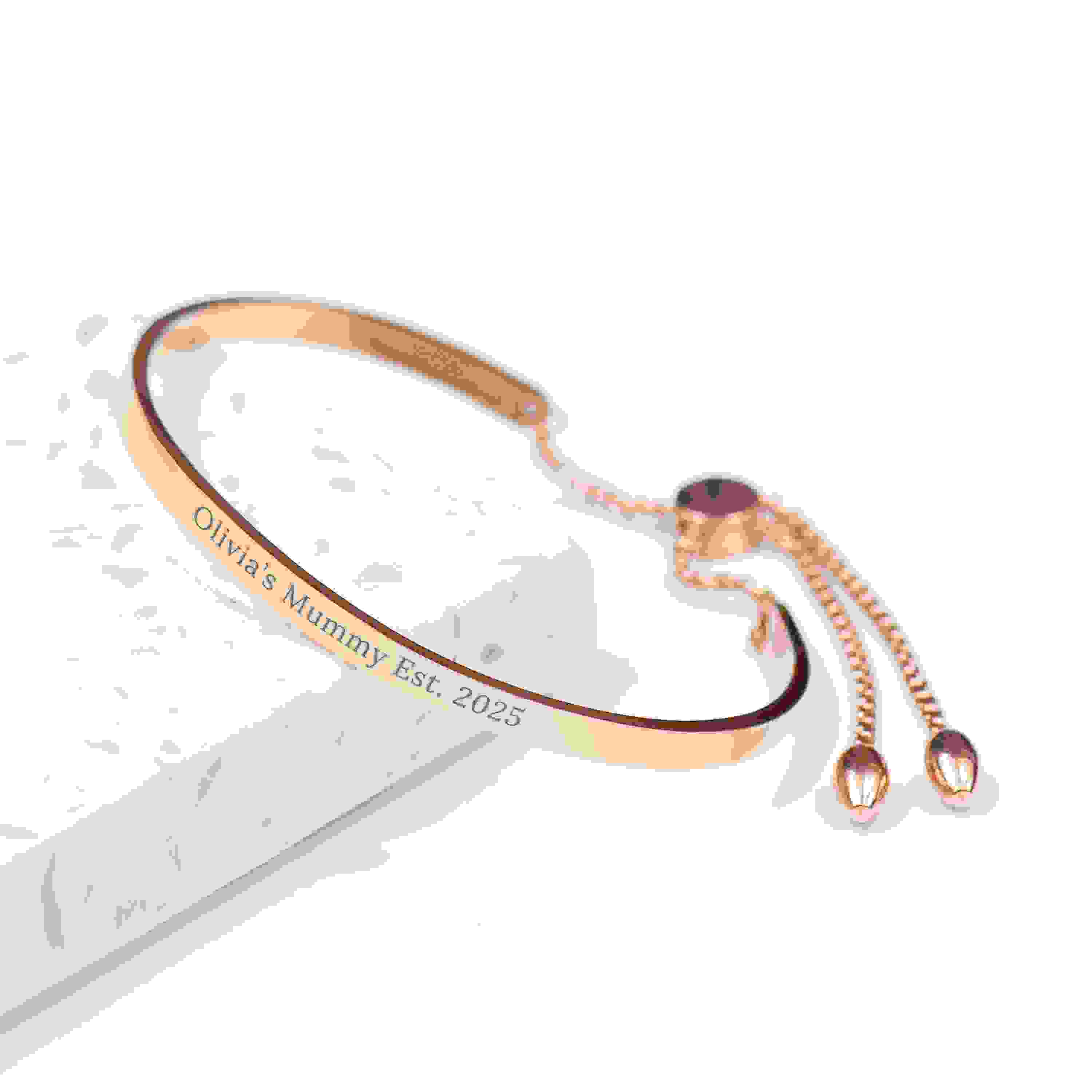 Personalised Rose Gold Affirmation Bangle Bracelet