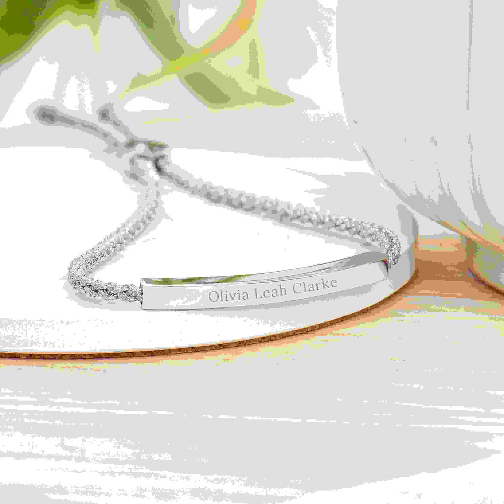 Personalised Silver Identity Rope Bracelet